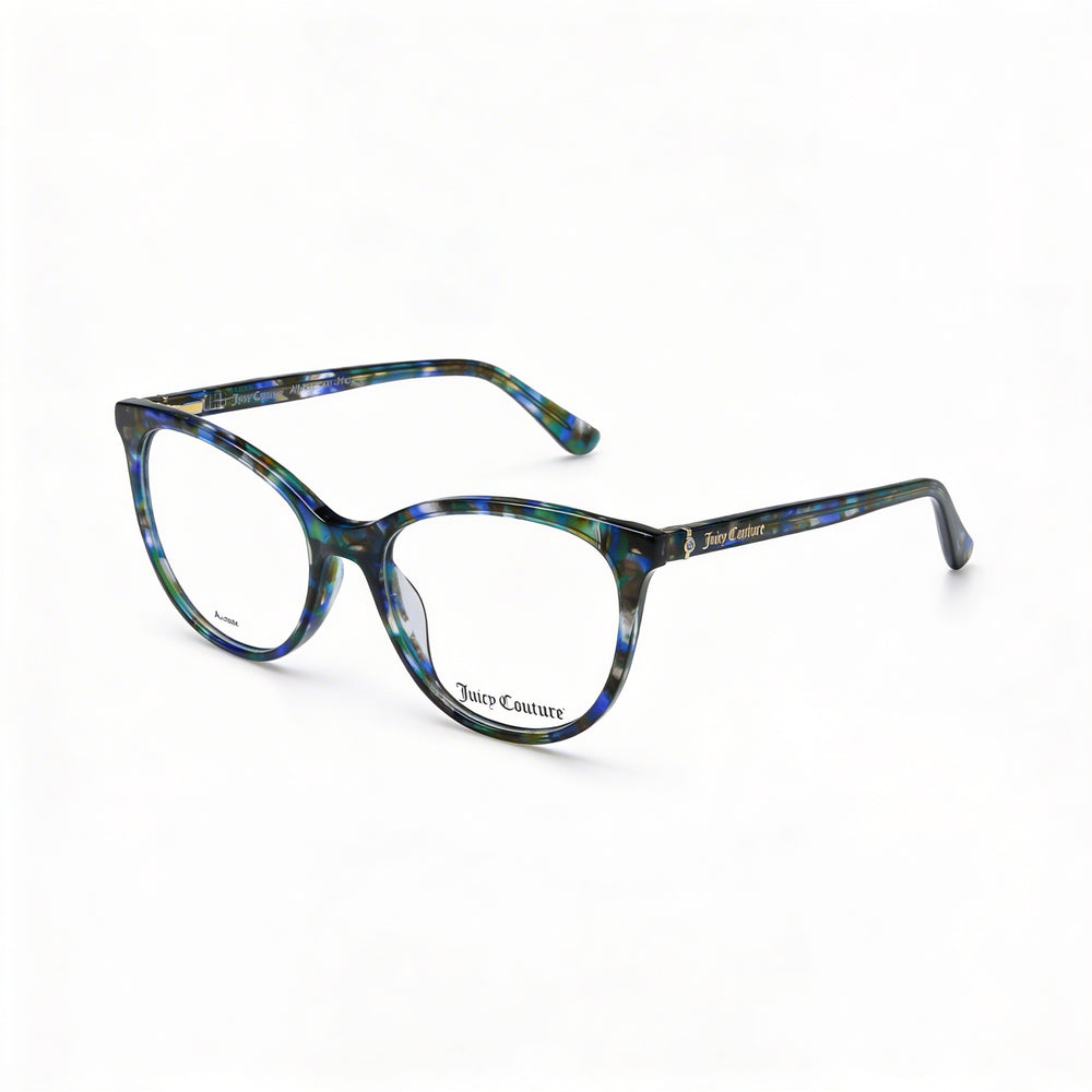 Juicy Couture Modern Women's Acetate Frame Eyeglasses in Blue Havana with Polycarbonate Lenses, 52mm Lens Width