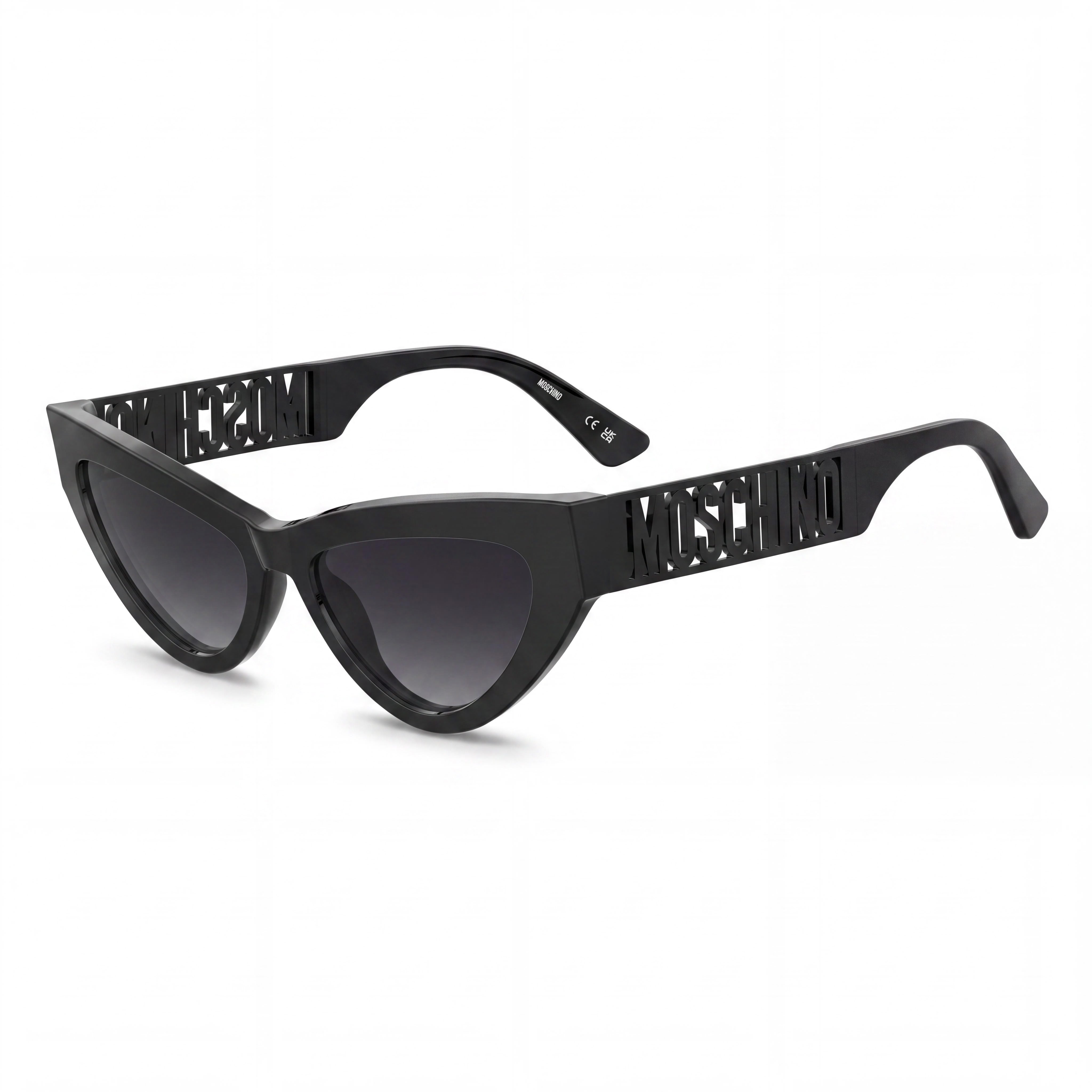 Moschino MOS170/S Women's Black Acetate Frame Dark Grey Shaded Lens Non-Polarized Sunglasses 55mm, Photo 1