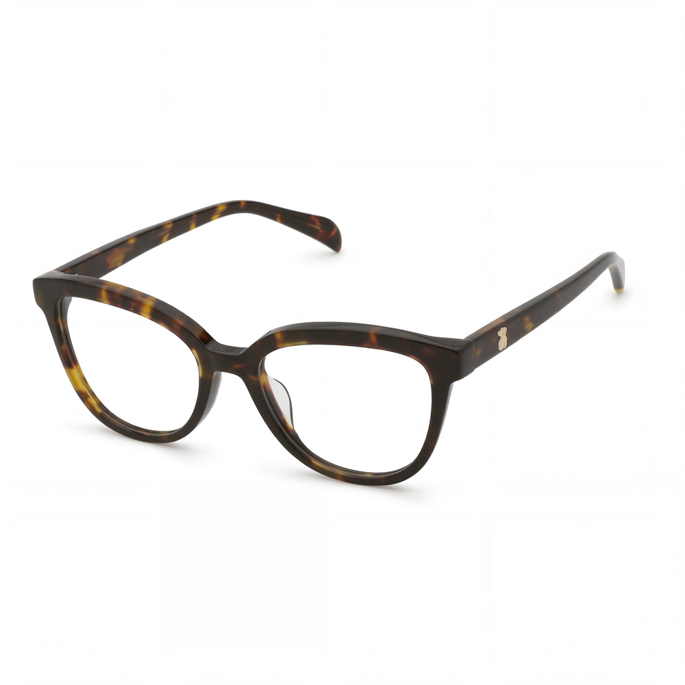 Gafas graduadas Tous Square para mujer, color rojo Havana, de acetato, con lentes transparentes de demostración, 53 mm