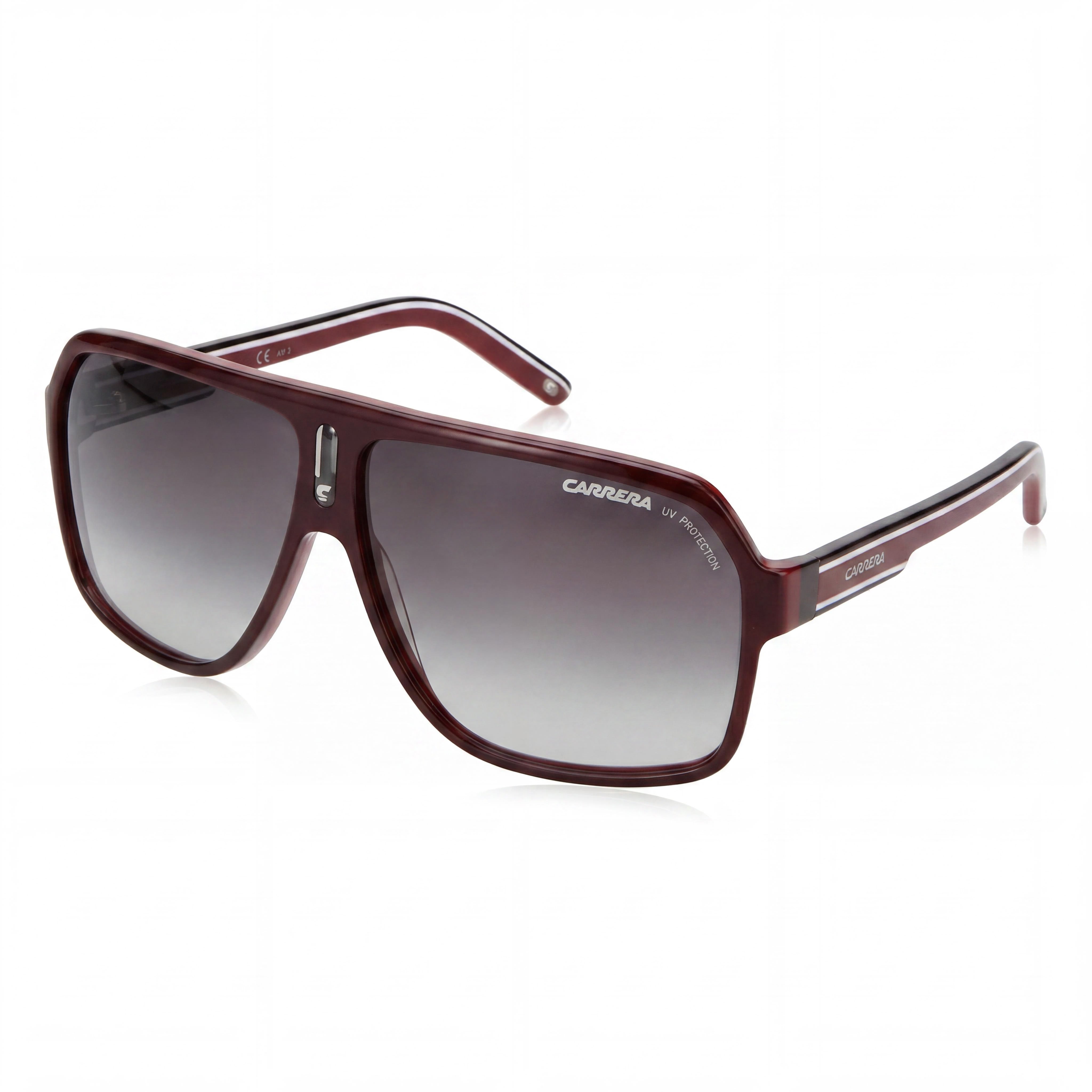 Carrera CARRERA 27 Men's Black Red Crystal White Plastic Frame Dark Grey Shaded UV Protected Sunglasses 62mm, Photo 1