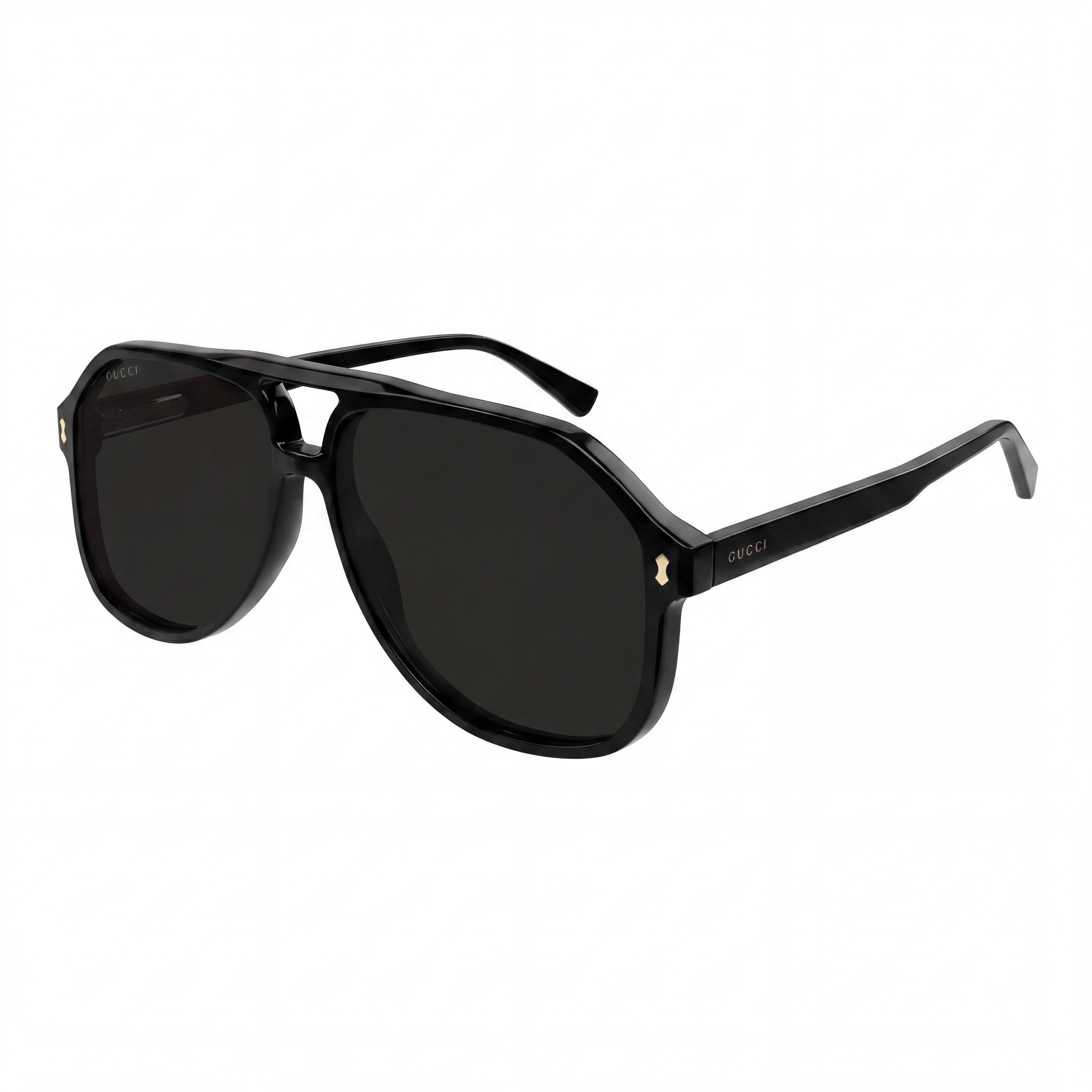 Gucci Gg1042s Men's Pilot Plastic Frame Black Gold Grey Non-Polarized Prescription-Ready Sunglasses 60mm, Photo 1