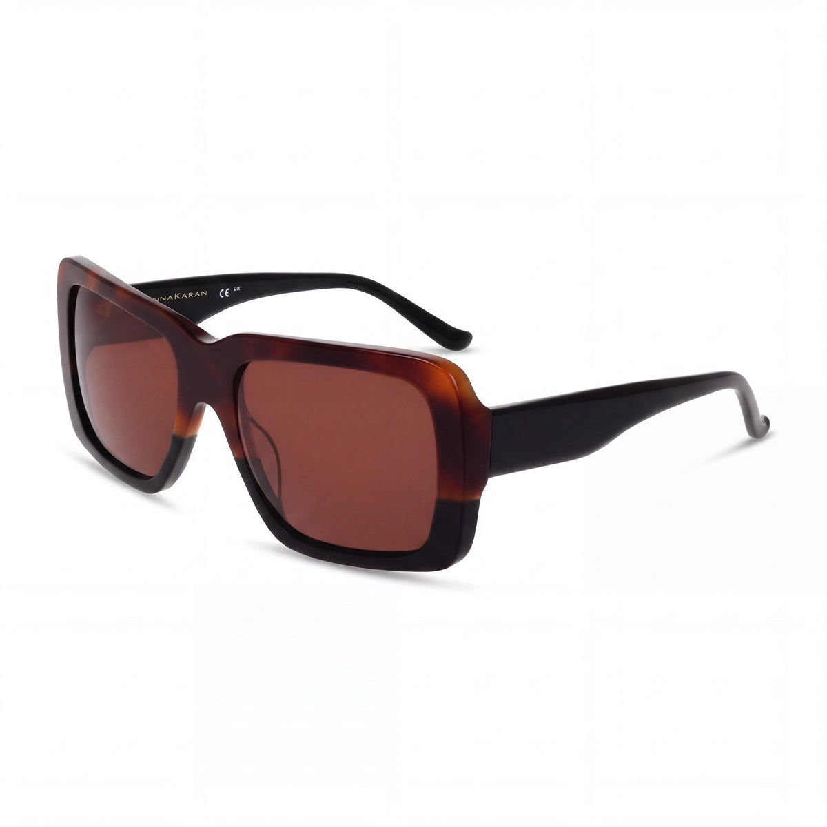 Gafas de sol no polarizadas Donna Karan Classic de acetato carey oscuro con degradado negro para mujer, 55 mm, Photo 1