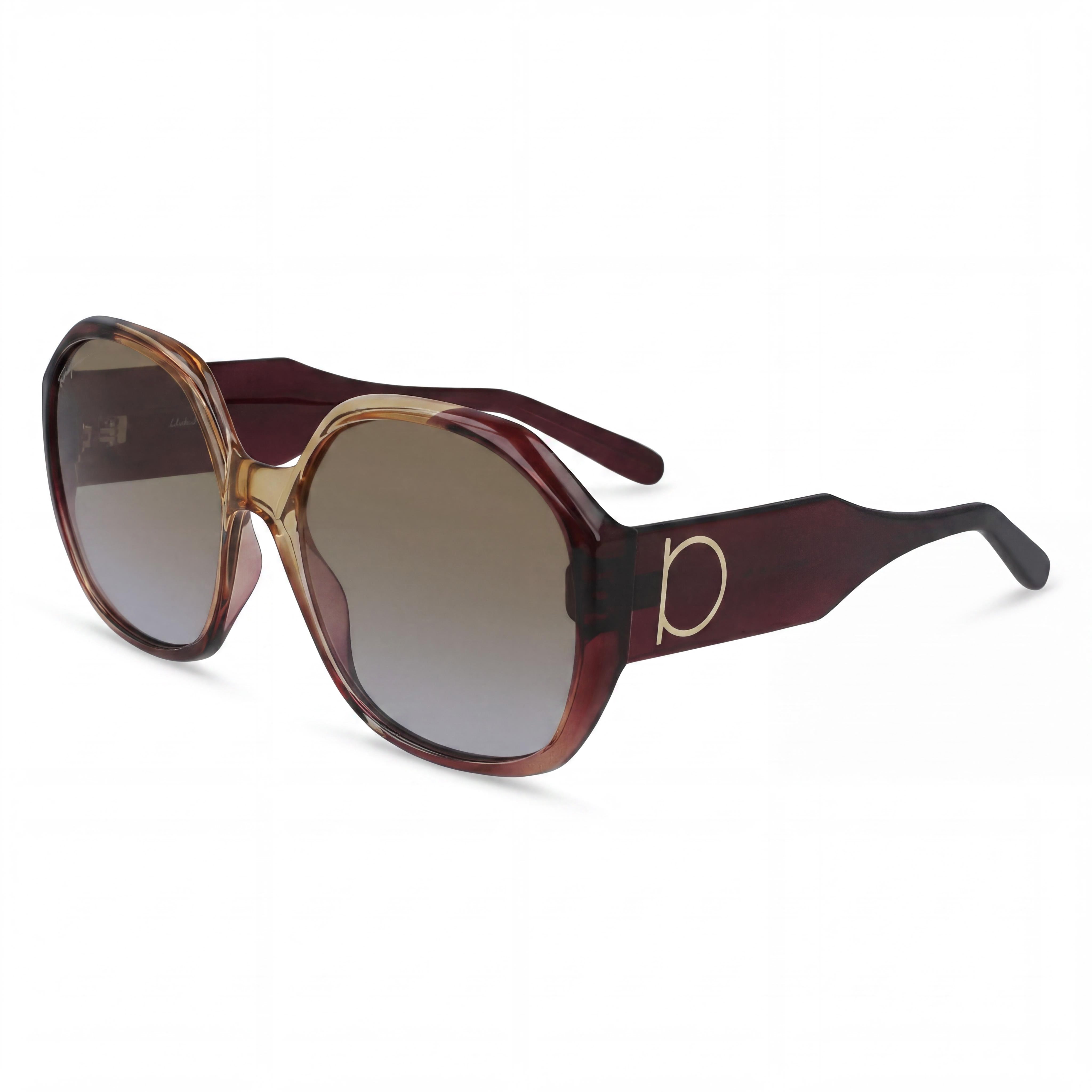 Ferragamo Classic Women's Wine Caramel Plastic UV Protection Sunglasses 60mm, Photo 1