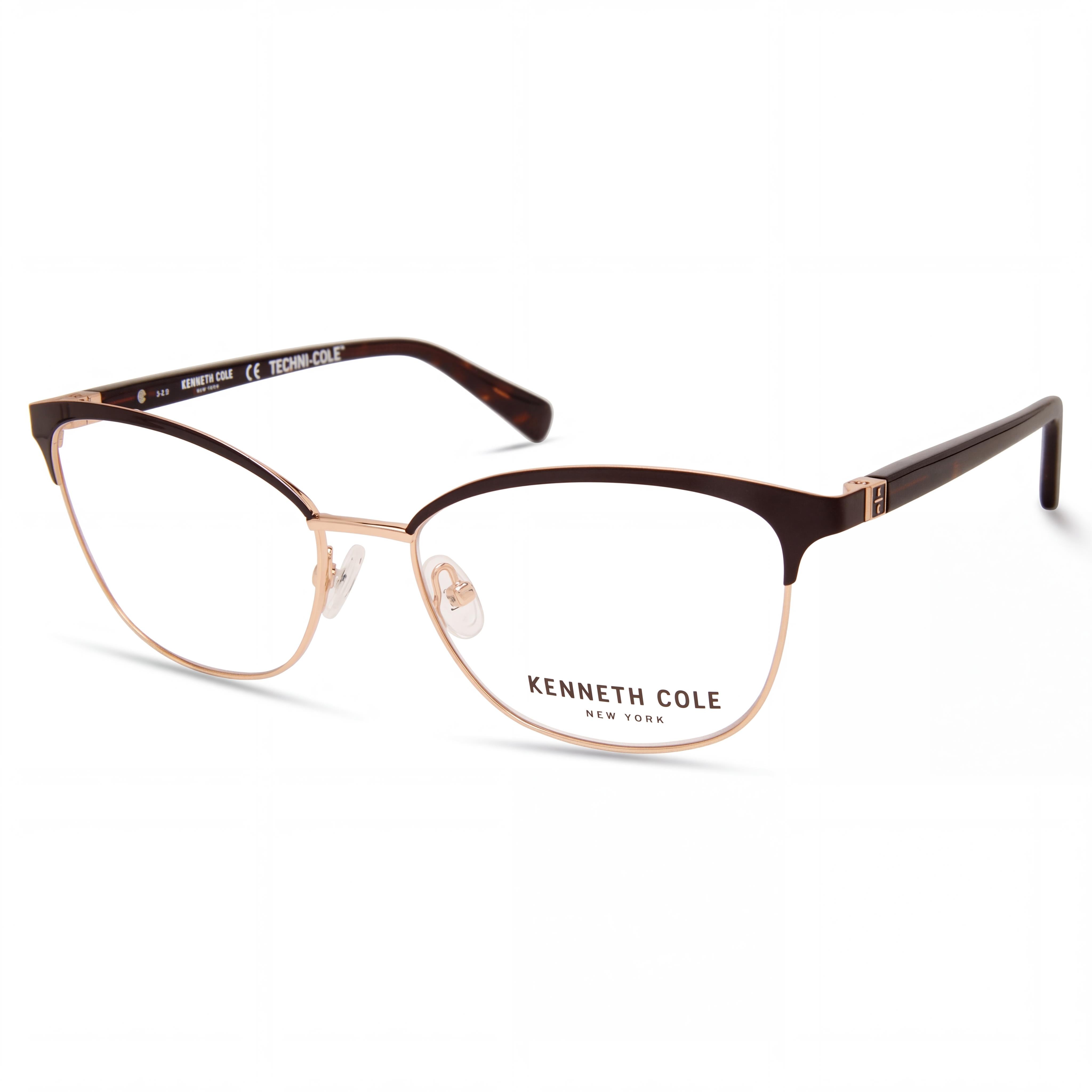 Kenneth Cole New York Kc0329 Gafas con montura de metal marrón oscuro brillante para hombre, 55mm, Photo 1