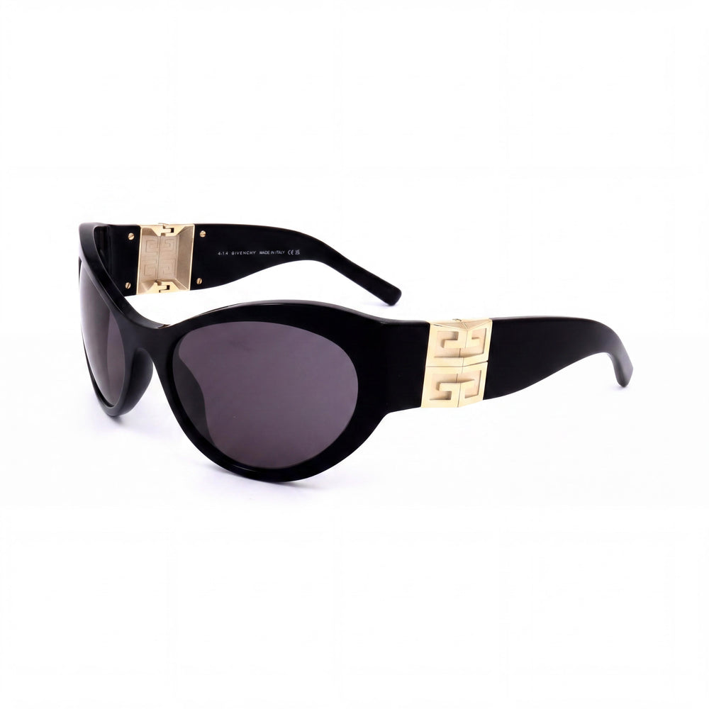 Gafas de sol Givenchy Casual para mujer, de plástico negro brillante, sin polarizar, con protección UV 100 %, 63 mm
