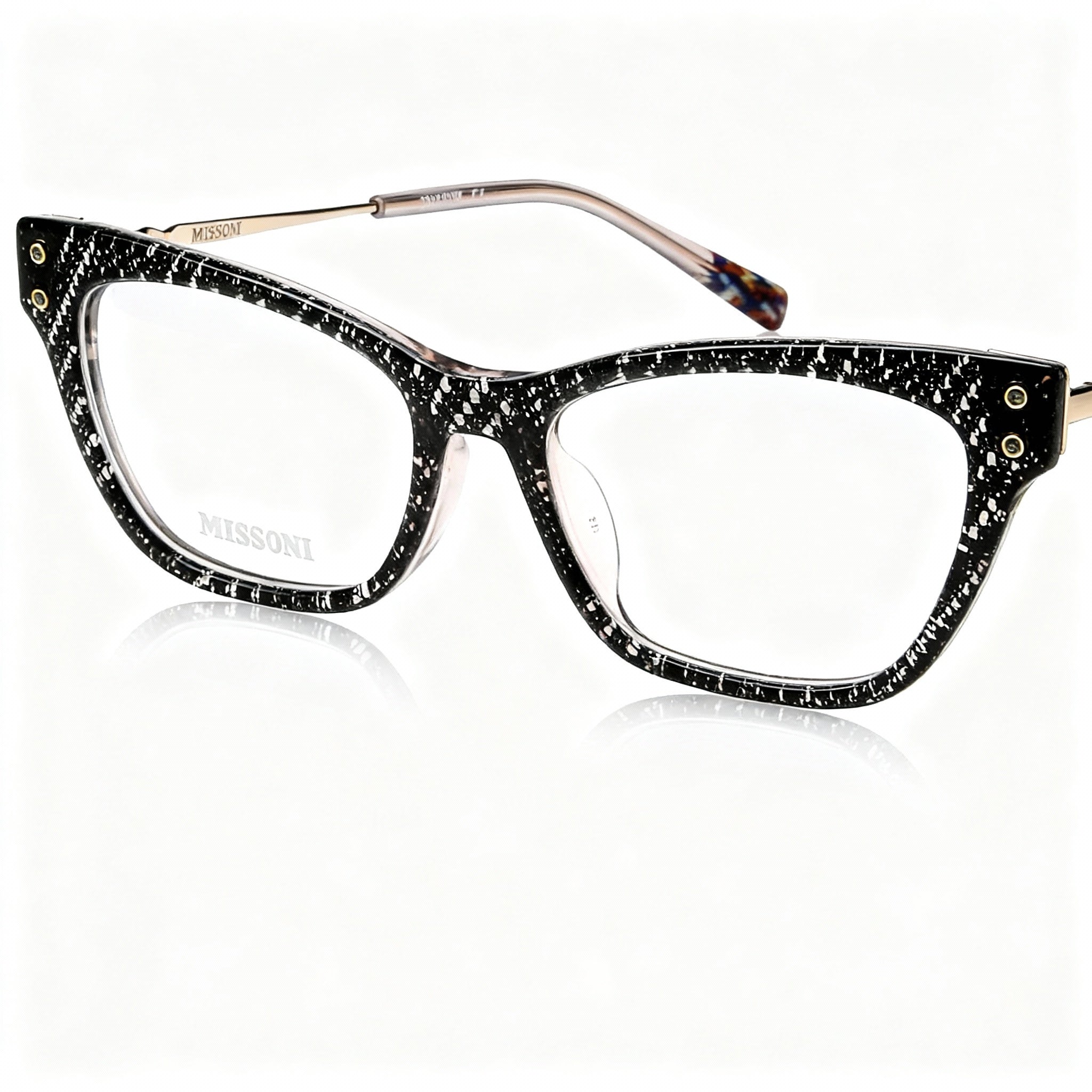 Gafas de sol modernas Missoni para mujer, con montura de poliamida, color negro nude, de policarbonato no polarizado, lentes de 52 mm, Photo 1