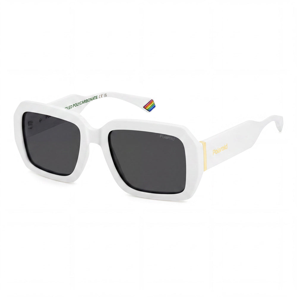 Polaroid PLD 6223/S/X Men's White Polycarbonate Frame Grey Polarized Lenses Sunglasses 54mm Lens