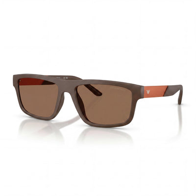 Emporio Armani Gafas de sol para mujer Ea4244u de ajuste universal con montura de plástico marrón mate y lentes no polarizadas de 57mm