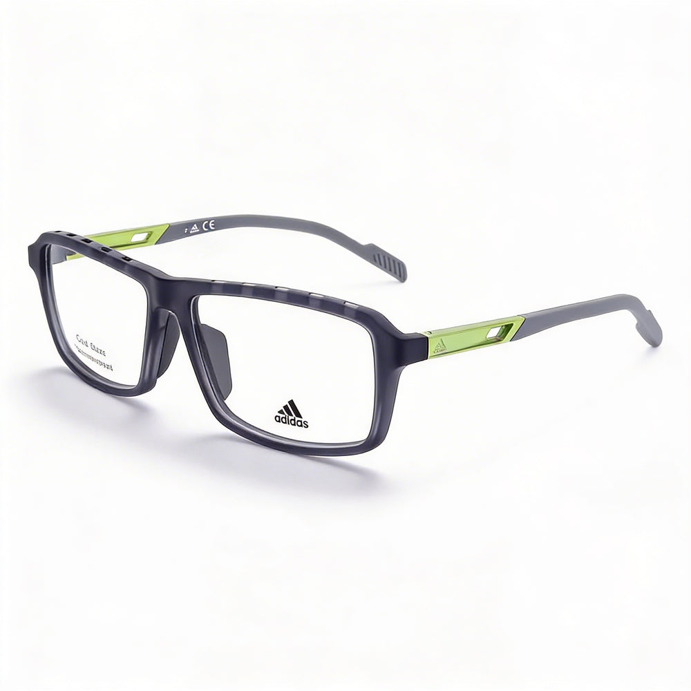 Gafas Adidas Casual para hombre, montura gris inyectada con lentes de policarbonato transparente, 59 mm