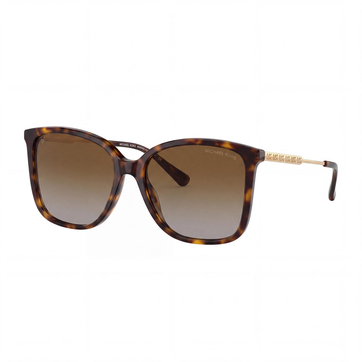 Michael Kors MK2169 Women's Square Plastic Dark Tortoise Frame Light Brown Gradient Polarized Sunglasses 56-17-120, Photo 1