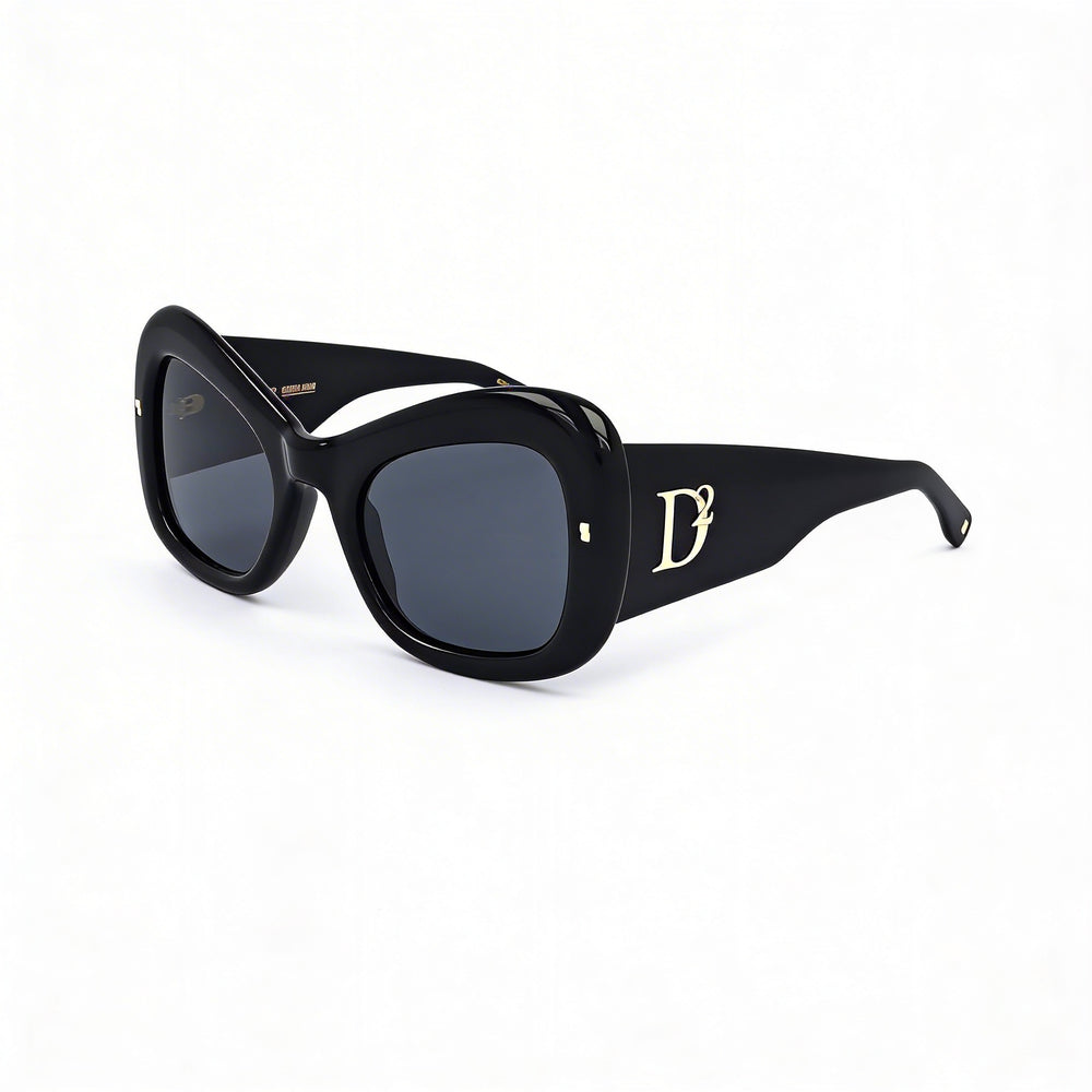 Dsquared2 Modern Unisex Acetate Non-Polarized UV Protection Sunglasses Black Gold 54-25-140