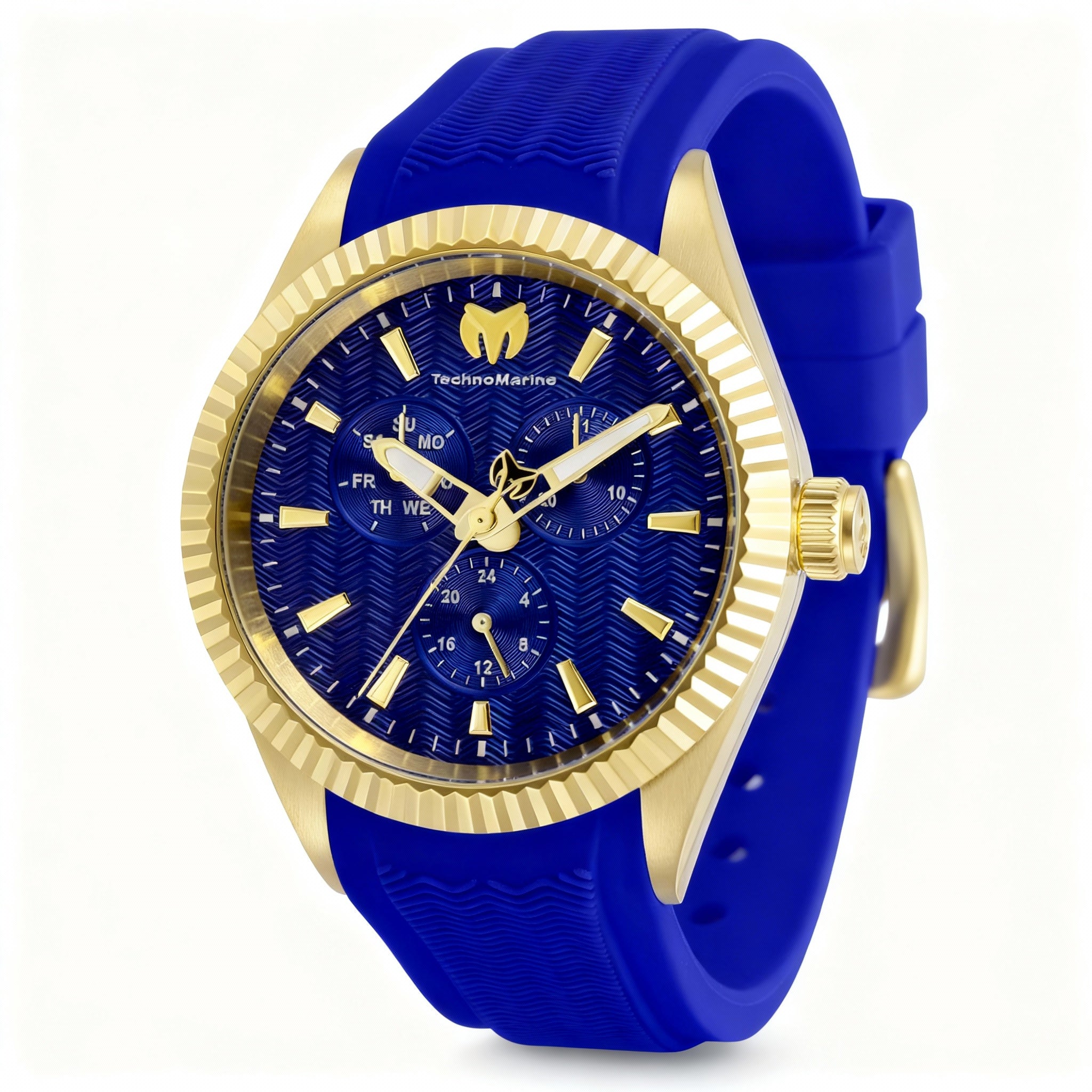 Technomarine Sea TM-719025 Men's Blue Stainless Steel Quartz Watch 42mm Water Resistant, Glow In The Dark