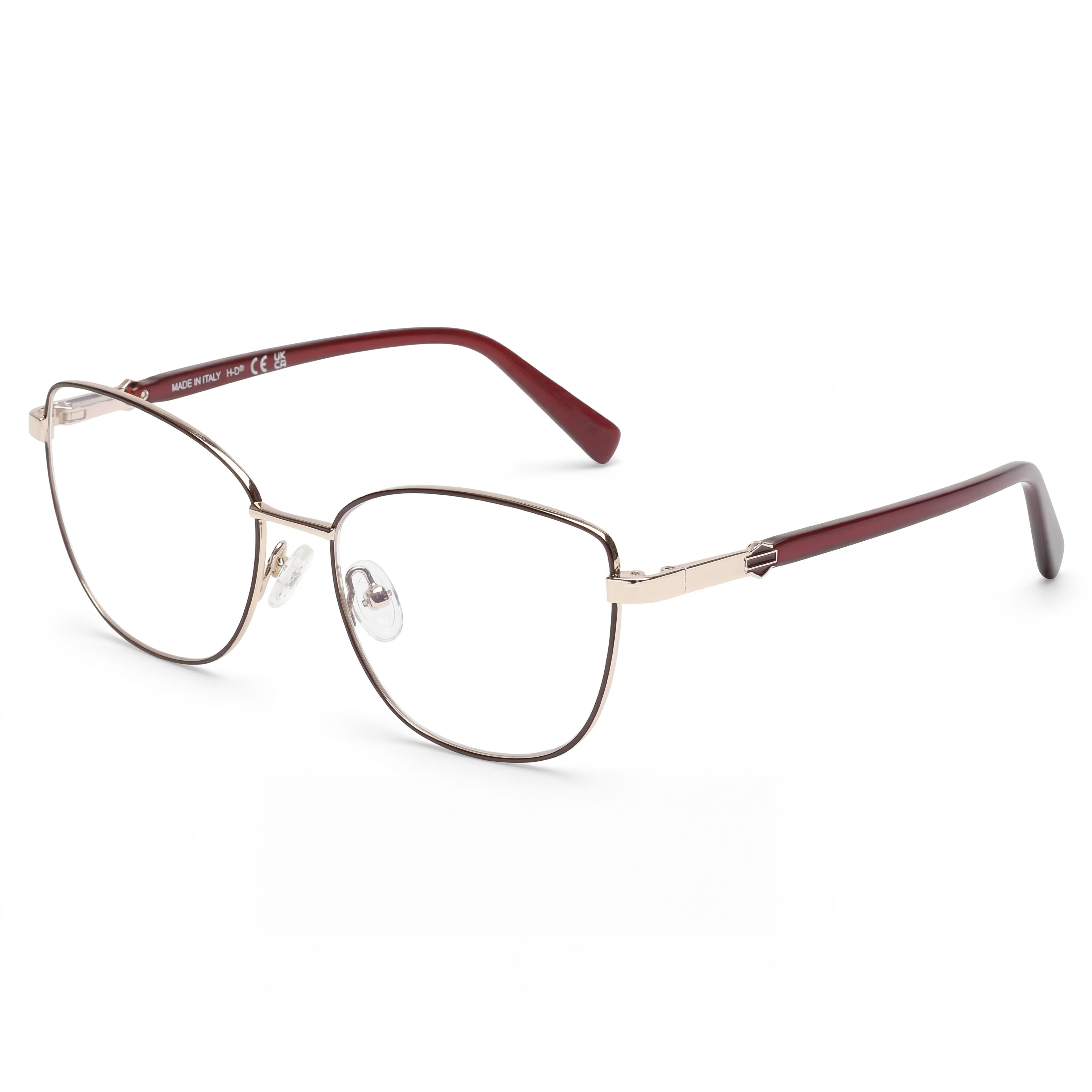Harley-Davidson Men's Hd0575 Eyewear with Bordeaux Metal Frame, Clear Polycarbonate Lenses, 53mm, Photo 1