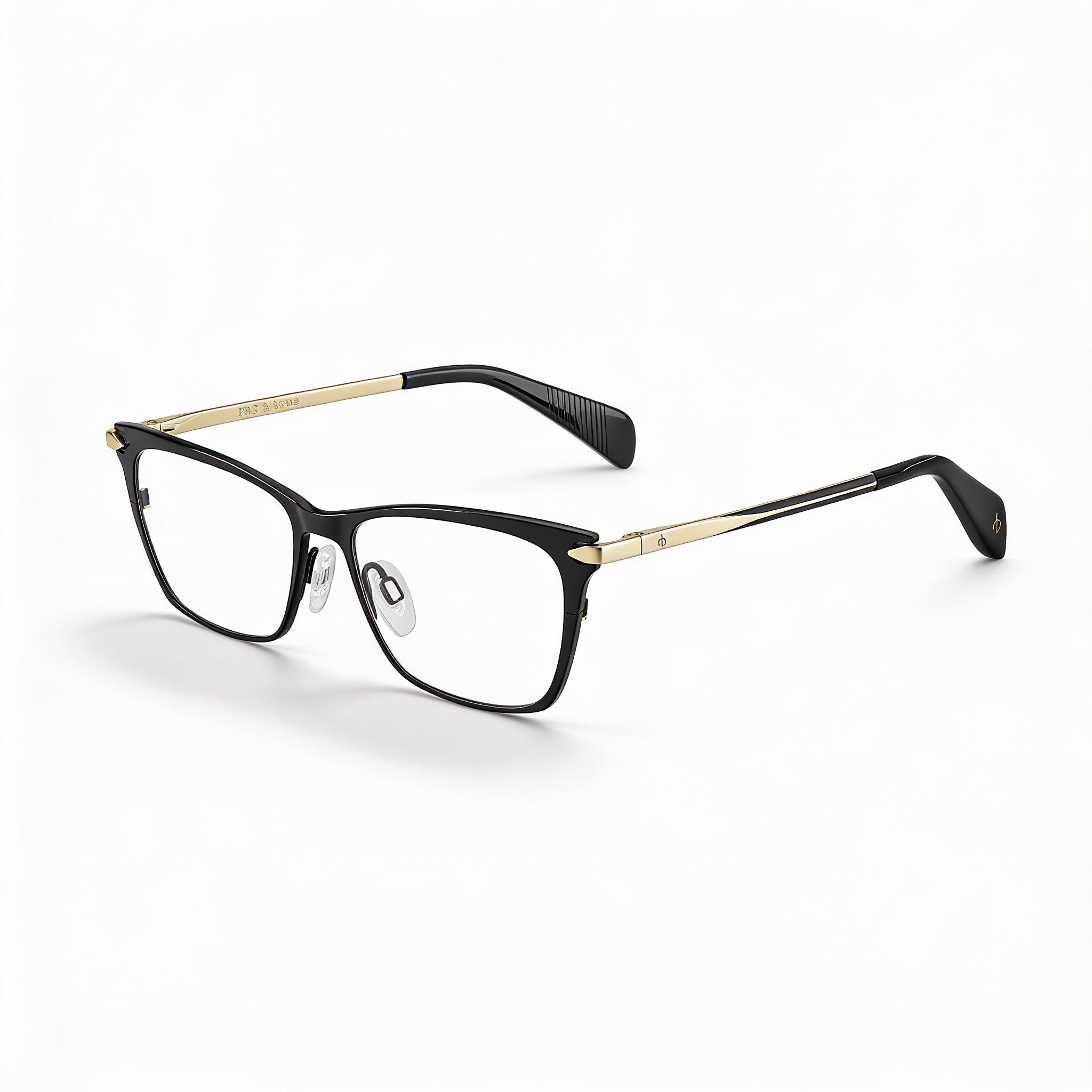 Gafas de demostración Rag & Bone Rnb 3007 para mujer, de titanio, negro mate y dorado, de 51 mm, Photo 1