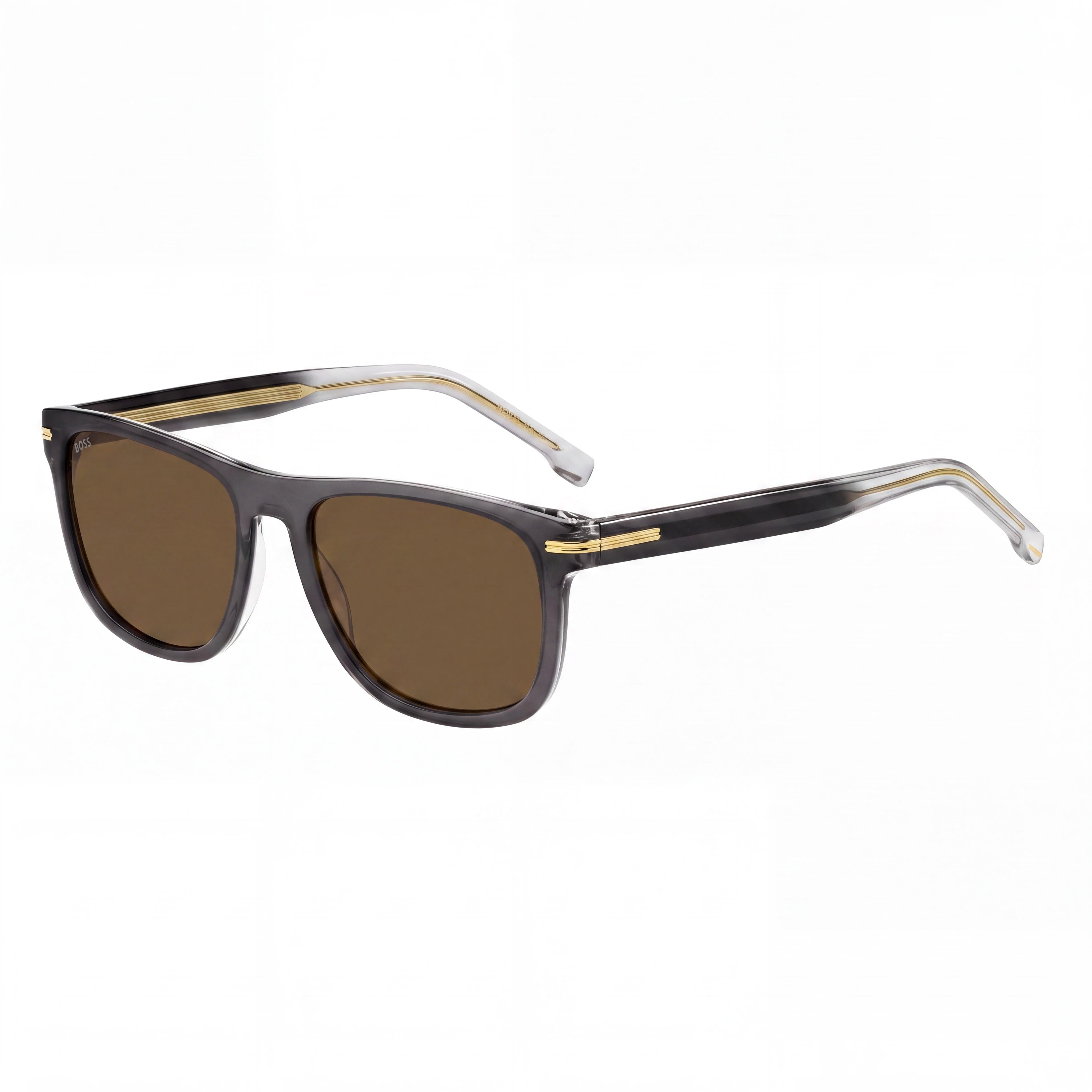 Hugo Boss Boss 1626/S Men's ECO ACETATE Grey Frame Brown Lenses Non-Polarized UV 400 Sunglasses 55mm, Photo 1