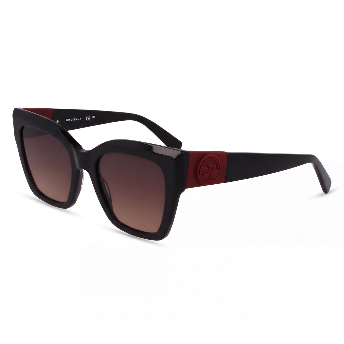 Gafas de sol Longchamp LO762S para hombre, montura de acetato rectangular modificada, color negro, lentes negras, protección UV 400, 52-20-140, Photo 1