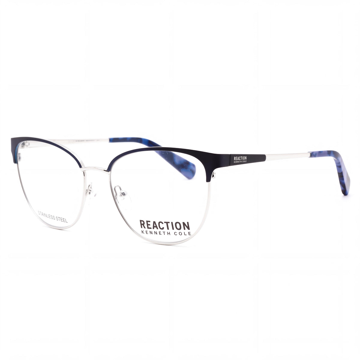 Kenneth Cole REACTION Kc0877 Men’s Matte Blue Metal Frame Eyeglasses with Clear Polycarbonate Lenses 53mm, Photo 1