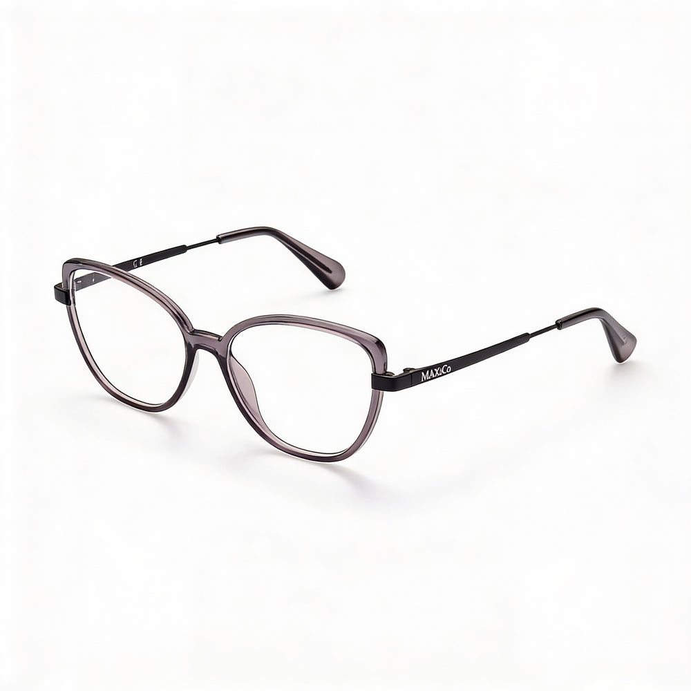 Gafas de lectura modernas Max & Co. para mujer con montura inyectada negra brillante y lentes blancas 53-15-140