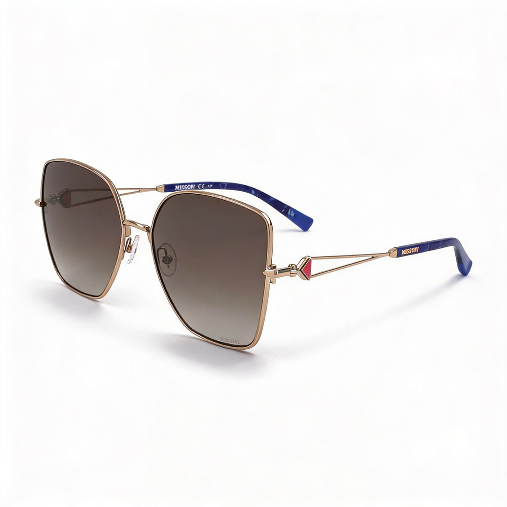 Missoni Modern Women's Sunglasses, Gold Copper Stainless Steel Frame, UV Protection, 59mm Lens