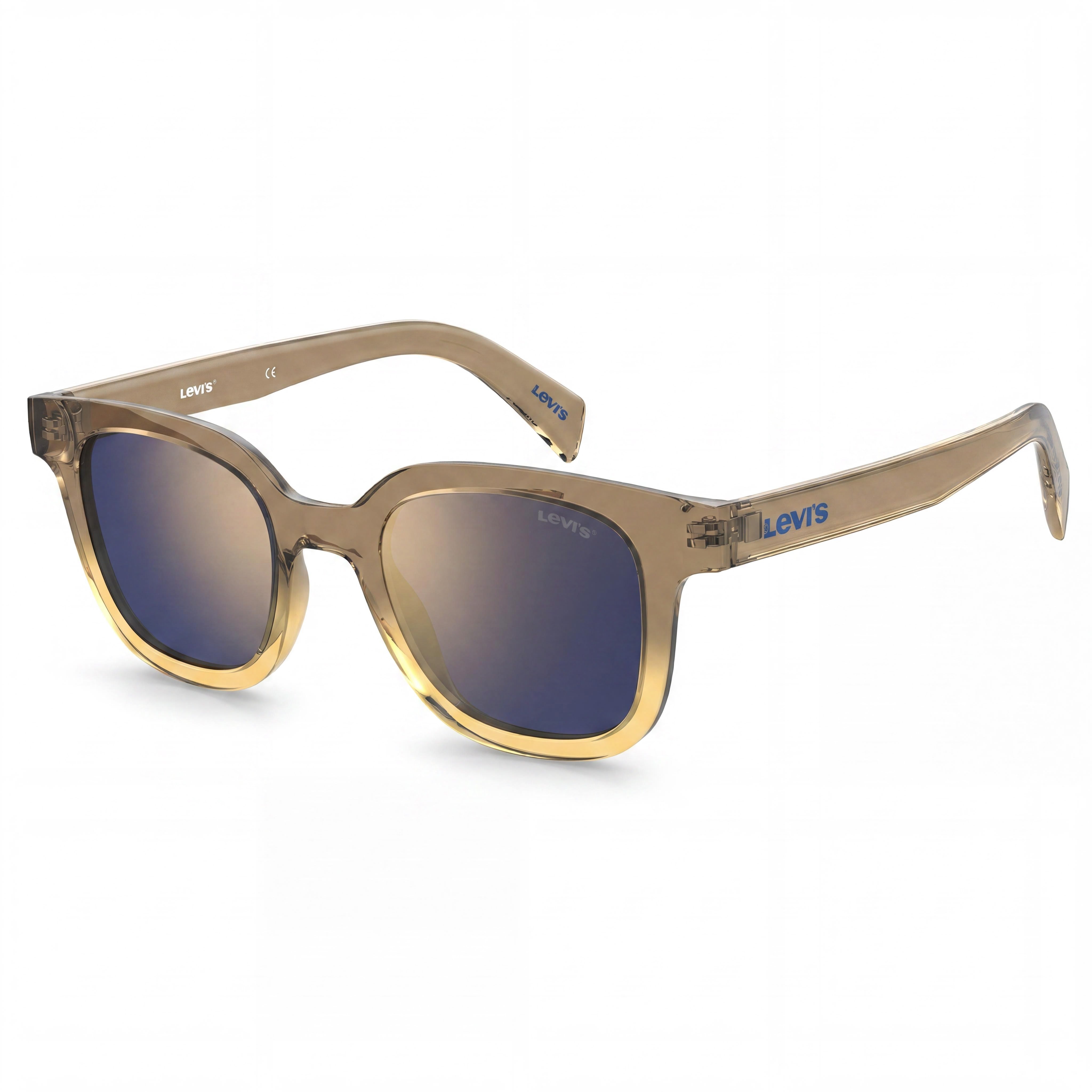 Levi's Lv 1010/S Unisex Marrón Plastic Gold Mirrored Non-Polarized UV Protection Sunglasses 48-21-145, Photo 1