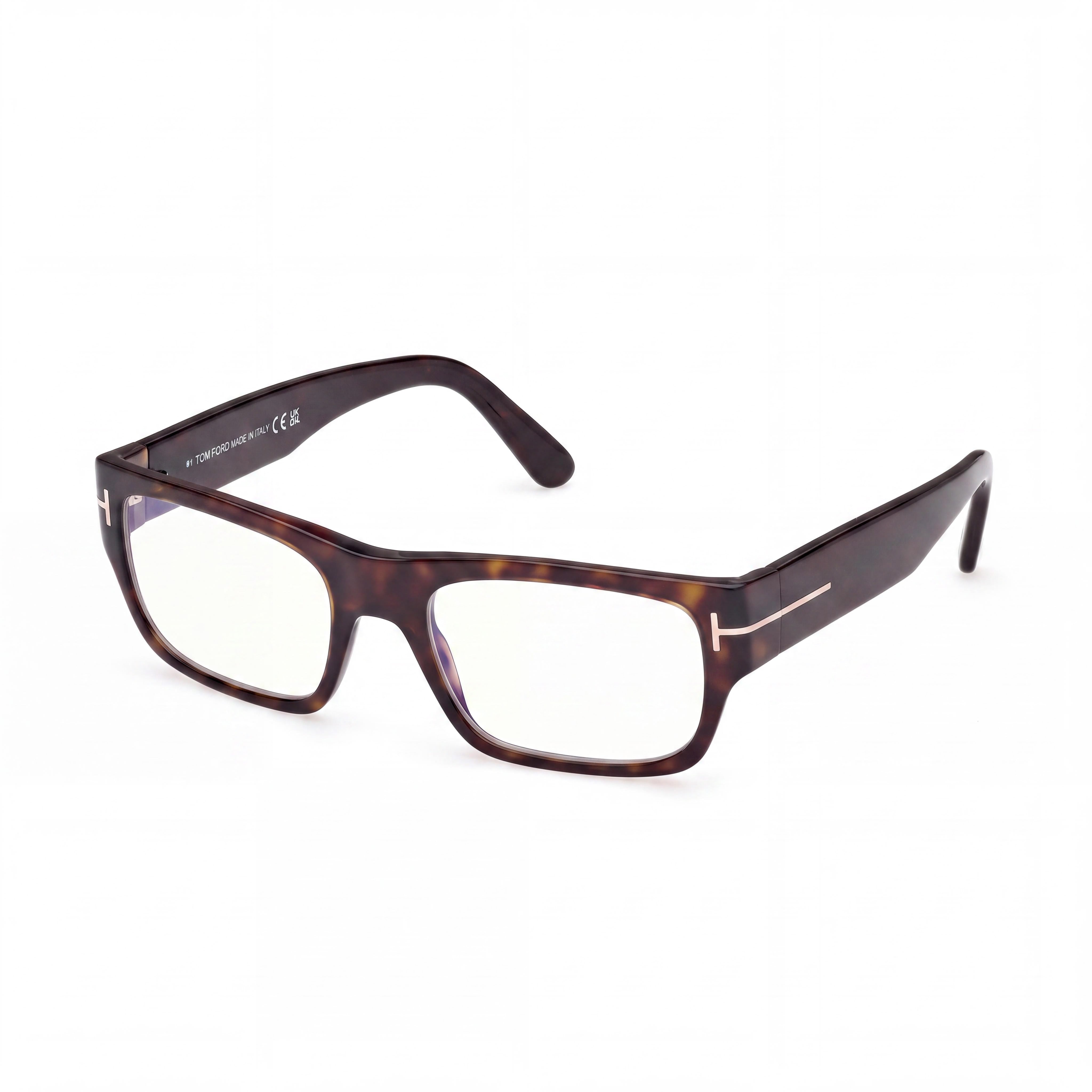 Tom Ford Ft6034-b Unisex Dark Havana Blue Filter Plastic Frame with Non- Black Lenses 54mm, Photo 1