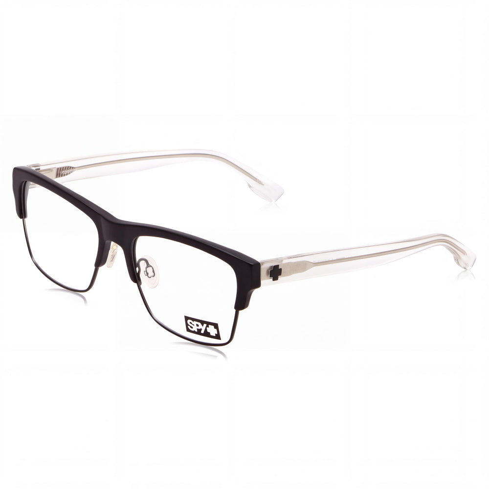 Gafas graduadas unisex Spy Weston 5050 55 de acetato en negro mate y cristal brillante con lentes sin graduación de 55 mm