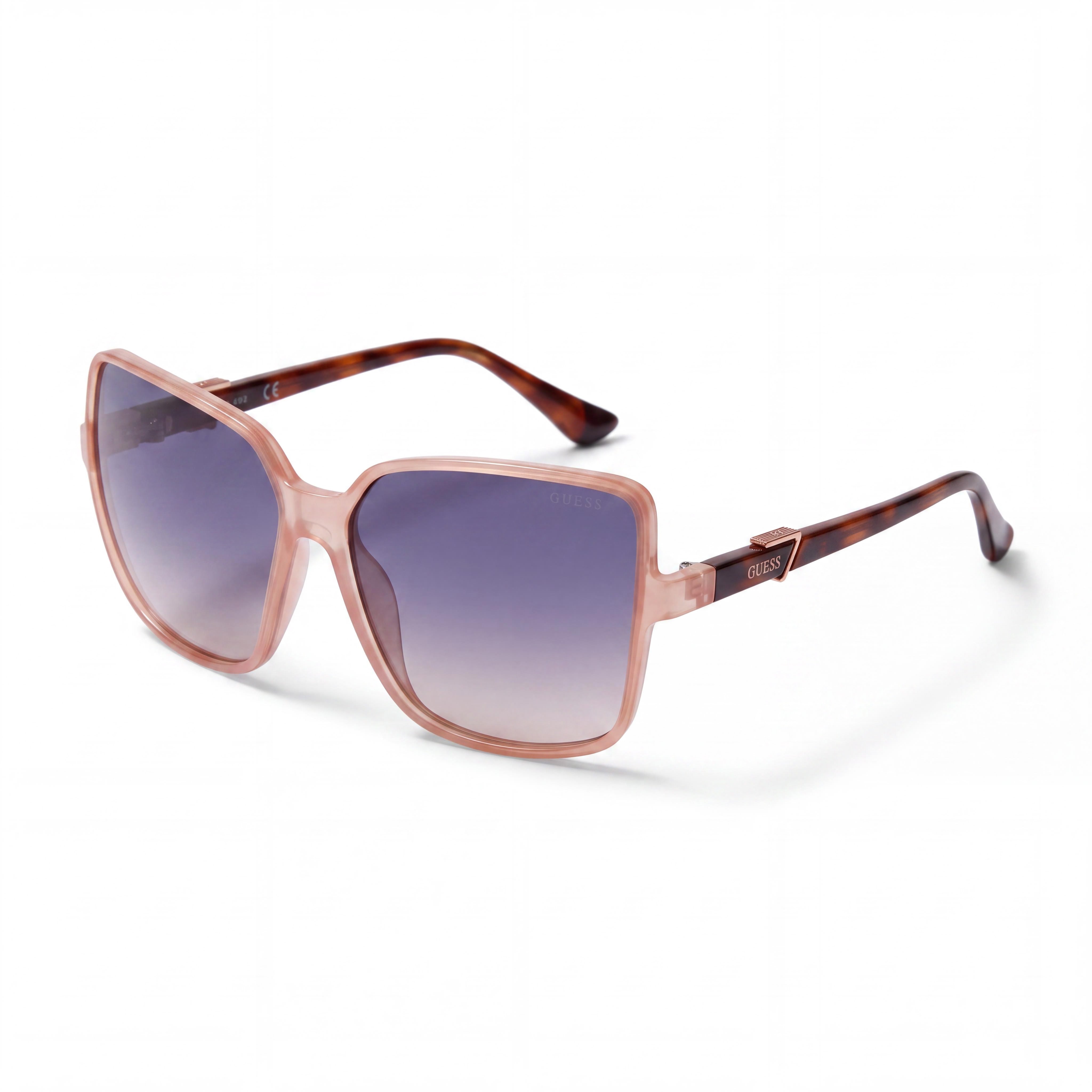 GUESS GU7812 Women's UV Protective Shiny Pink Injected Sunglasses with Gradient Blue Lenses 61mm, Photo 1