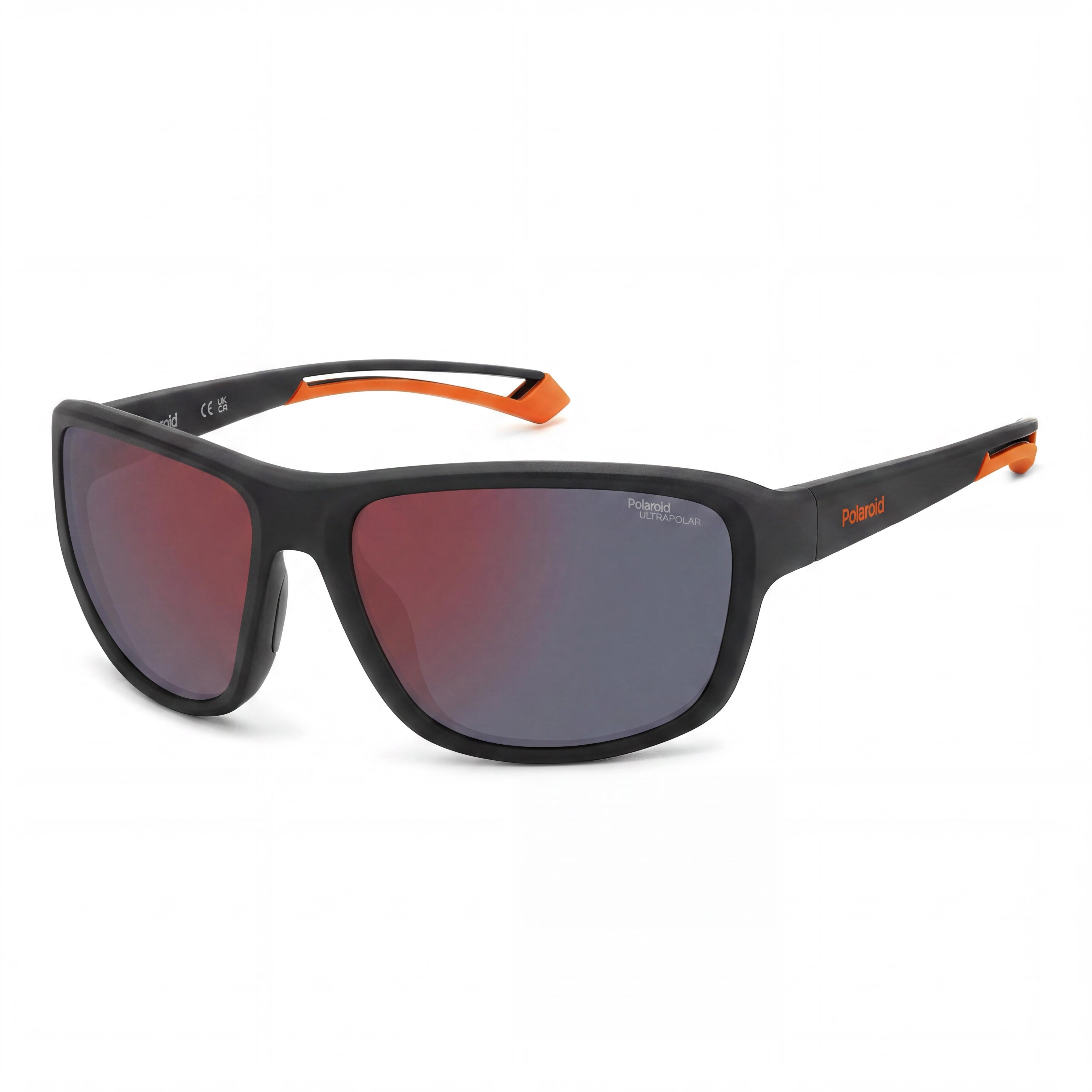Polaroid Eyewear PLD 7049/S Classic Women's Polycarbonate Black Orange Red Multilayer UV 400 Sunglasses 62mm, Photo 1