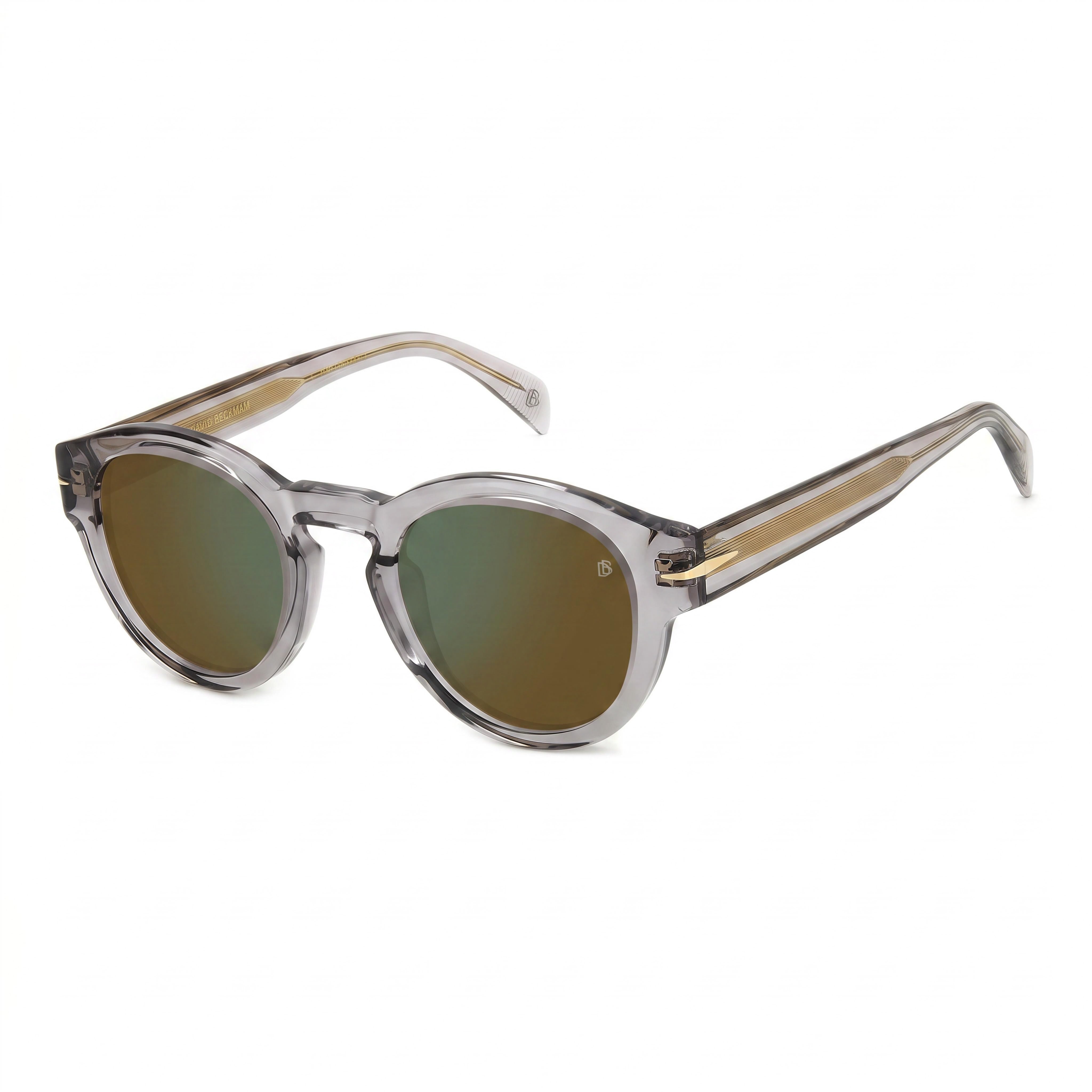 Gafas de sol unisex contemporáneas David Beckham DB 7110/S de acetato gris, con efecto espejo verde, no polarizadas, 49-25-145, Photo 1