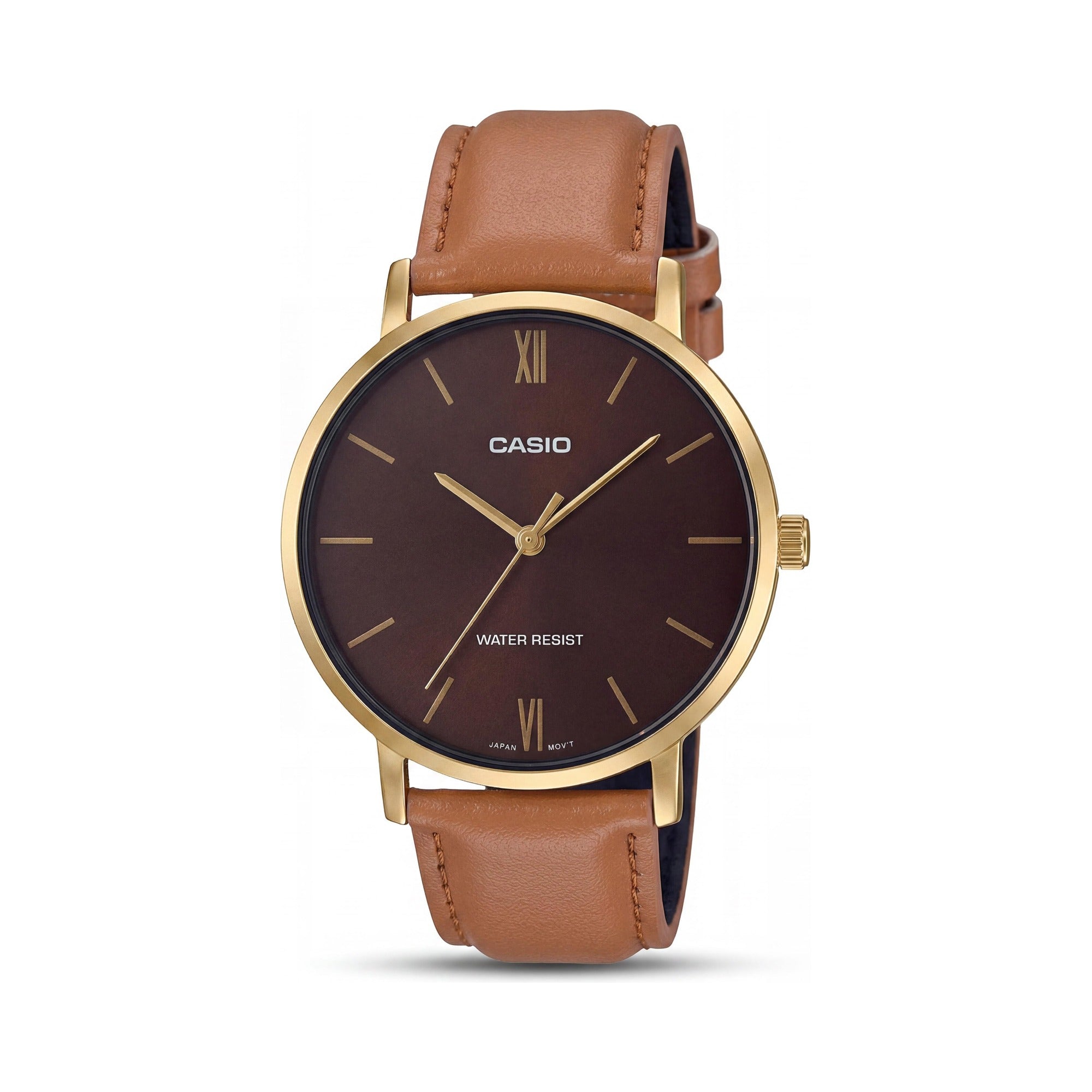 Casio MTP-VT01GL-5BUDF Men's Brown/Gold Watch, 46mm, Photo 1