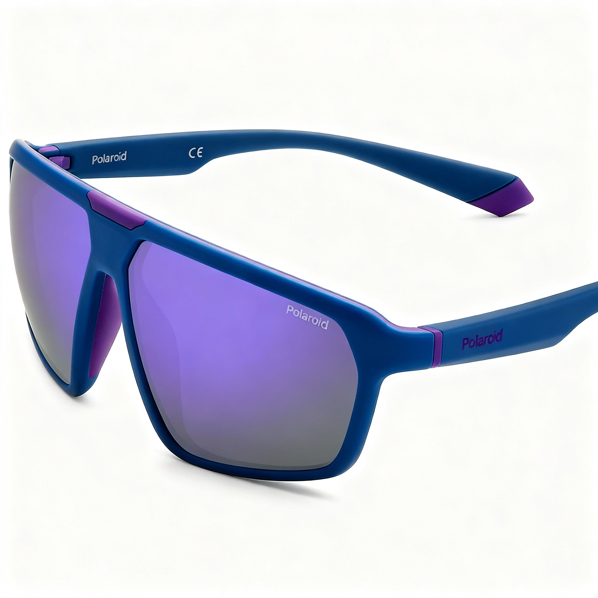 Polaroid PLD 2142/S Men's Modern Style Matte Black Violet Plastic Sunglasses, Polarized Violet Mirror Lenses 61mm