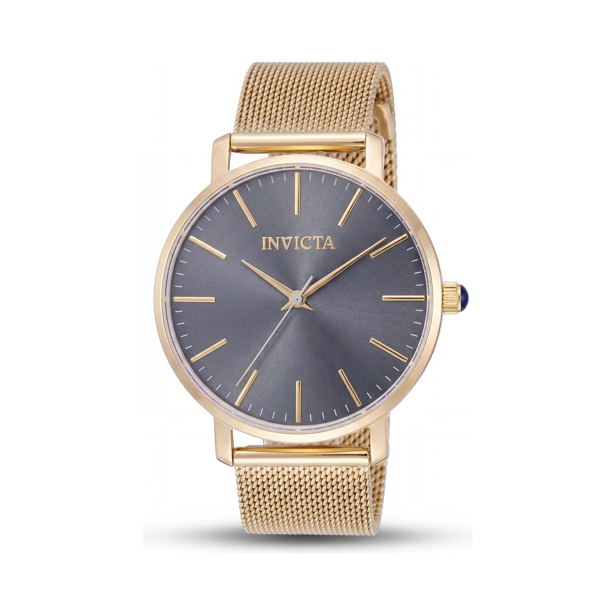 Reloj unisex Invicta Angel Collection 48845 de acero inoxidable dorado con esfera gris y pulsera de cuarzo de 38 mm, Photo 1