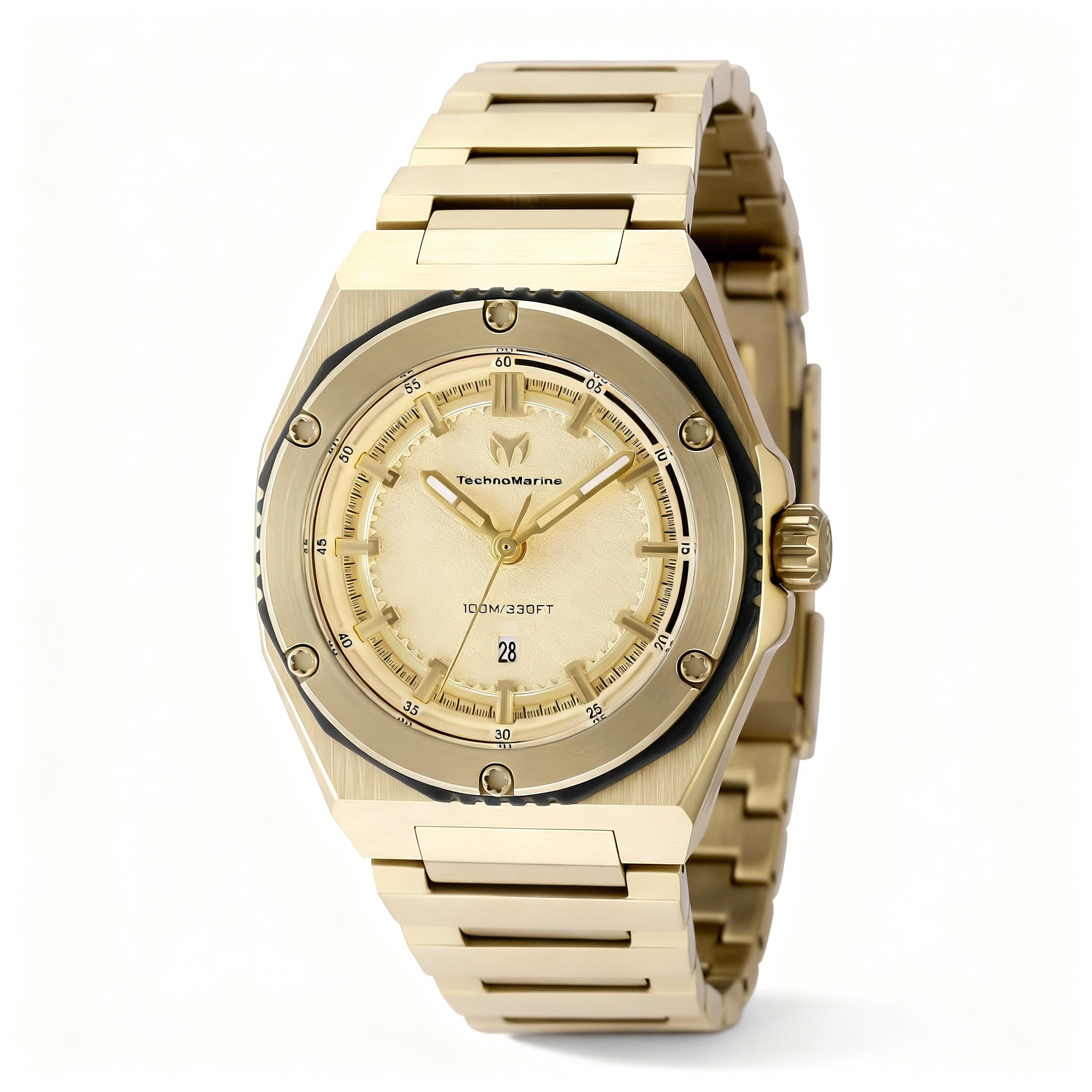 TechnoMarine TM-416045 Coral Women's Two-tone Black Gold Stainless Steel 36mm Quartz 100m Water Resistant Watch