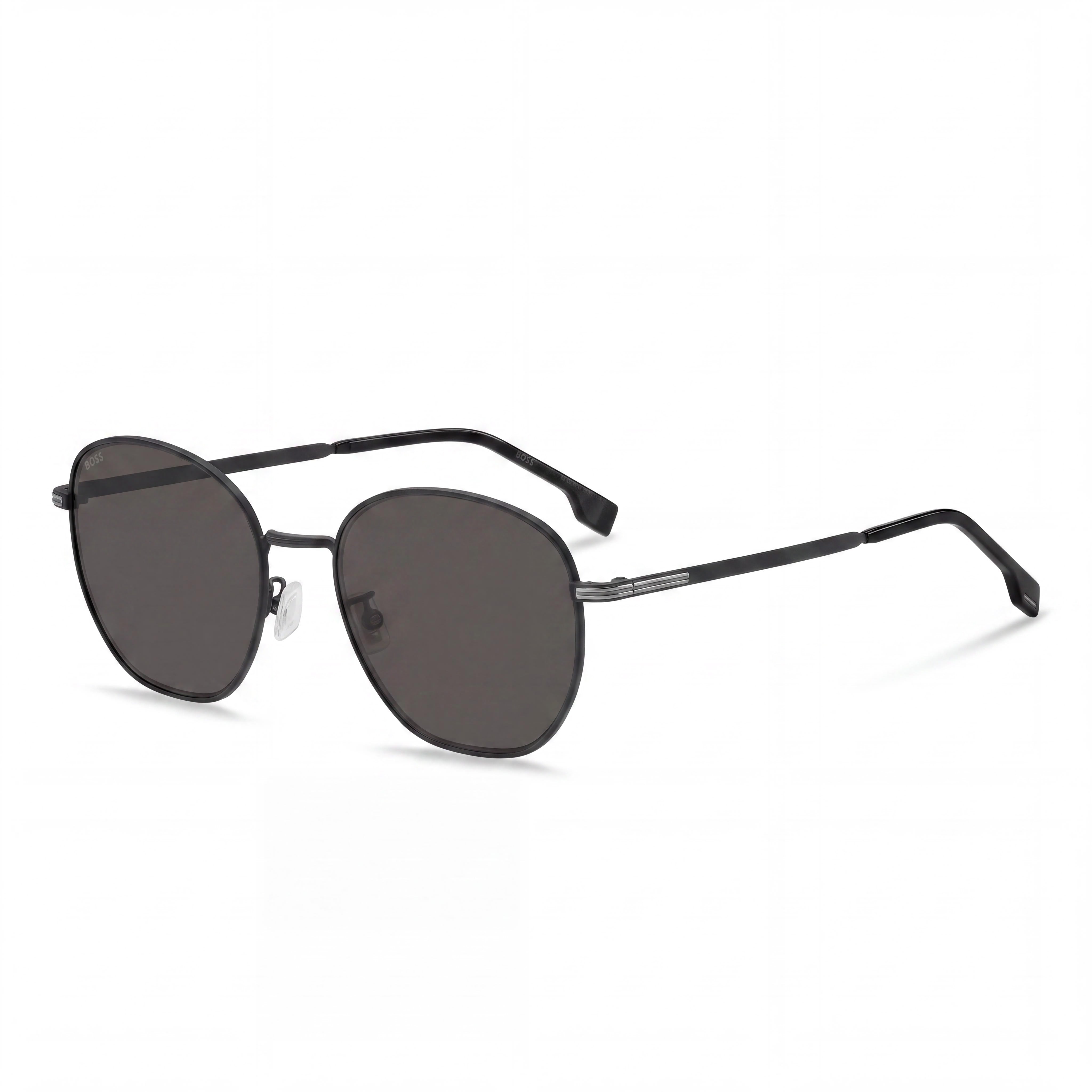 Hugo Boss 206838 Casual Women's Matt Black Stainless Steel Frame Polycarbonate Lens UV Protection Sunglasses 56mm, Photo 1