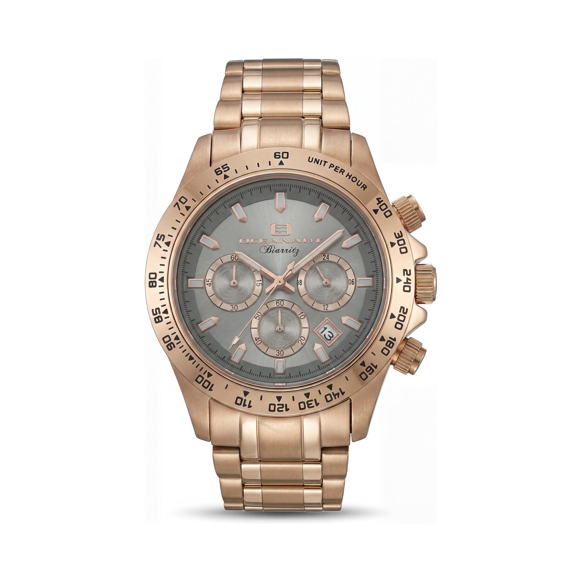 Oceanaut OC6118 Biarritz Men's 100m Water Resistant Chronograph Rose Gold Grey Stainless Steel Watch 44mm, Photo 1
