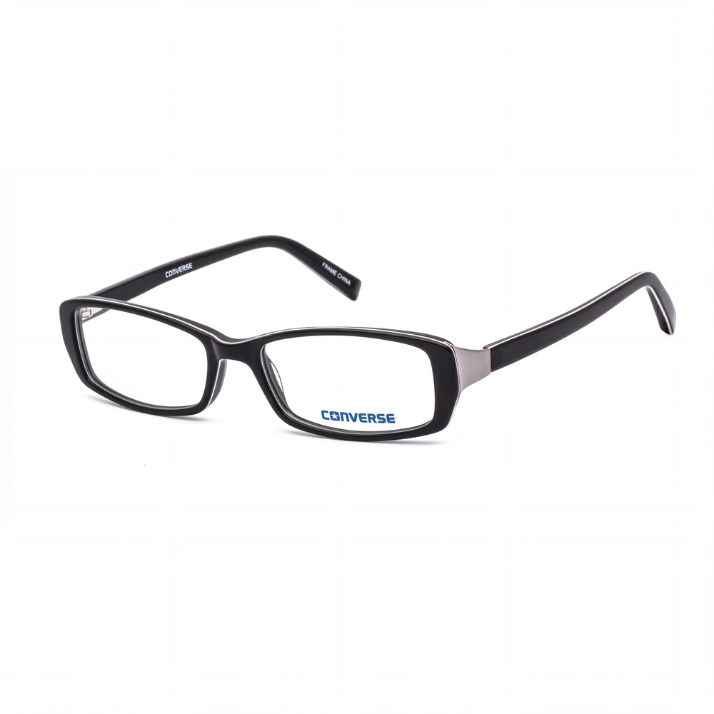Converse A208 Black Rectangle Eyeglasses for Men, Plastic 51mm