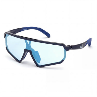 Adidas Contemporaneo Men's Blue Plastic Shield Blue Mirrored Photochromic Non-Polarized UV Protection Sunglasses 58mm