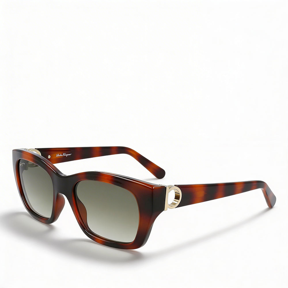 Salvatore Ferragamo Sf1012sl Women's Tortoise Acetates Square Grey Gradient UV Protected Sunglasses 53mm
