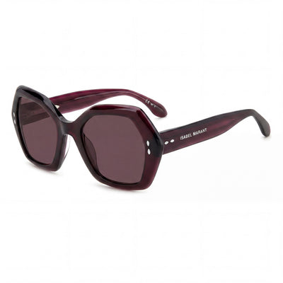 Isabel Marant Modern Women's Acetate Full Rim Geometric Octagonal Plum Non-Polarized Sunglasses 53mm