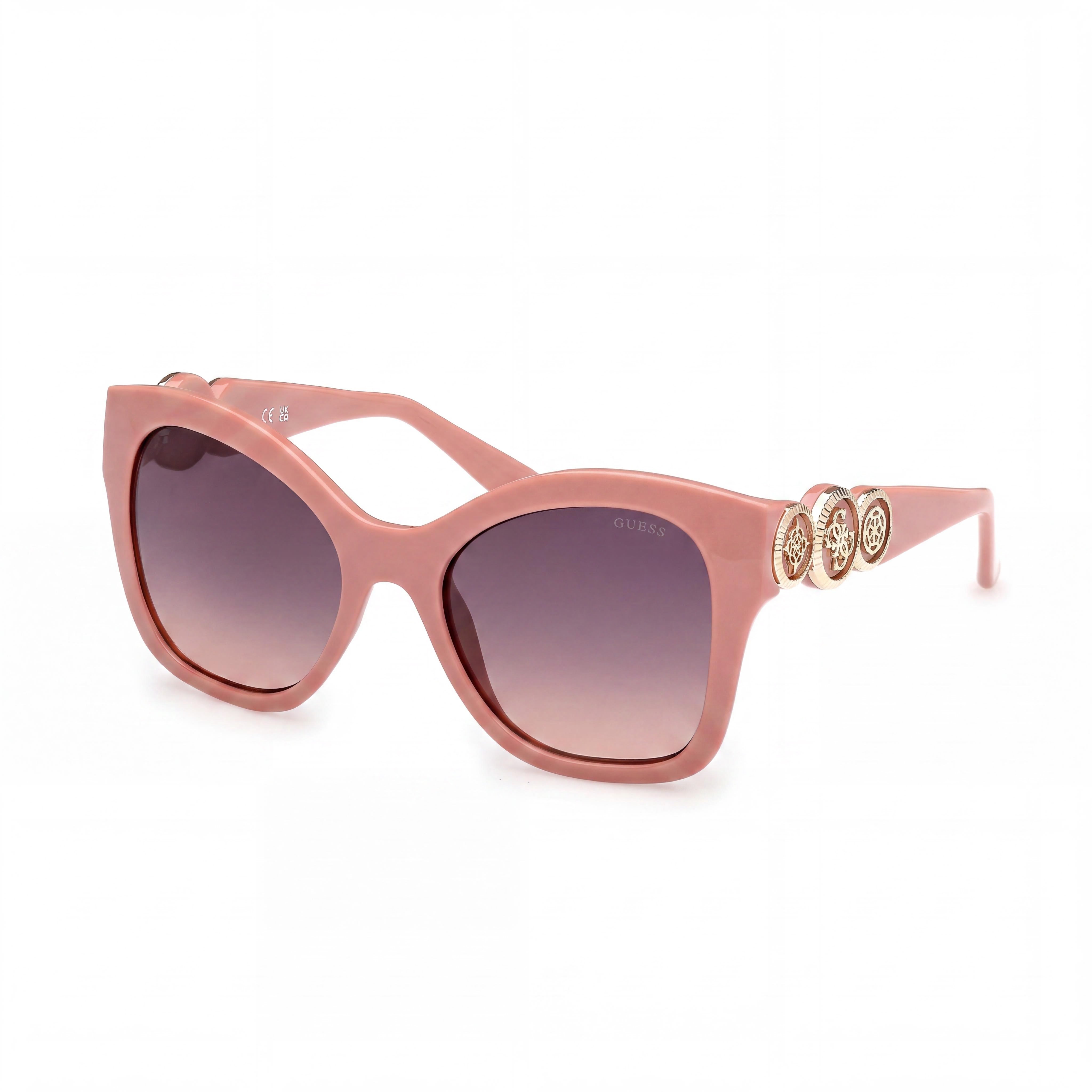 Guess Butterfly Women's Plastic Sunglasses Bright Light Pink Gradient Brown Lens UV 400 55mm, Photo 1