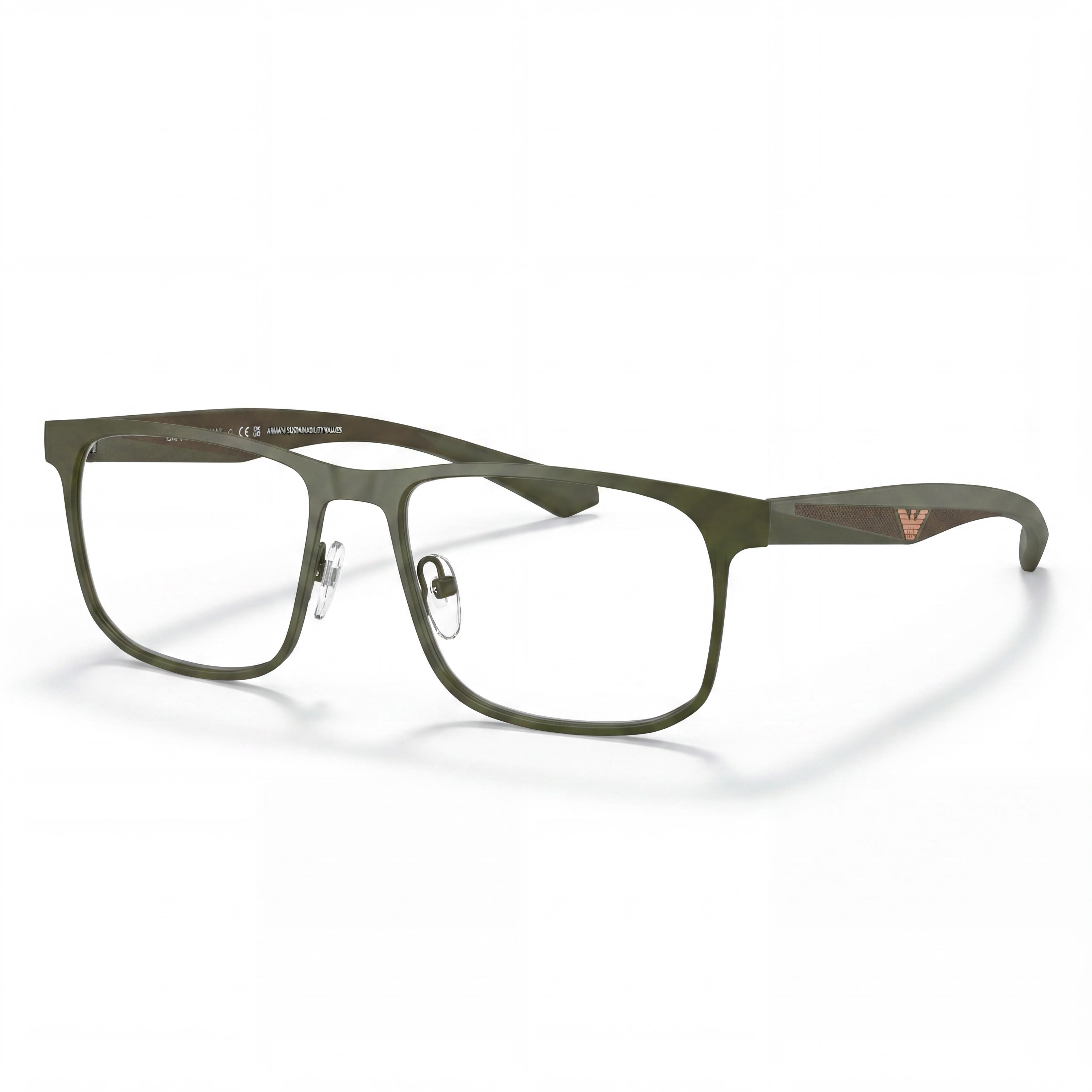 Emporio Armani Ea1163 Gafas Ópticas de Metal Verde Mate para Mujer 53mm Lente No Plástica, Photo 1