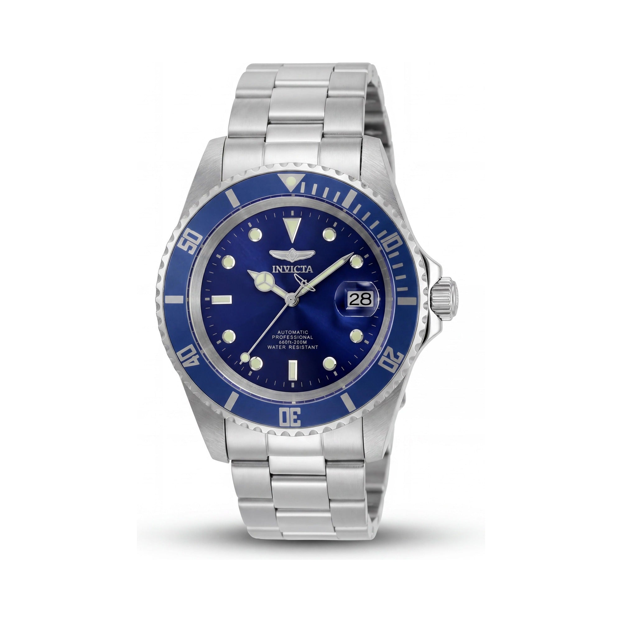 Invicta Men's Pro Diver 9094OBXL Automatic 20 Bar Water Resistant Stainless Steel Silver Case Blue Dial Watch 43mm, Photo 1