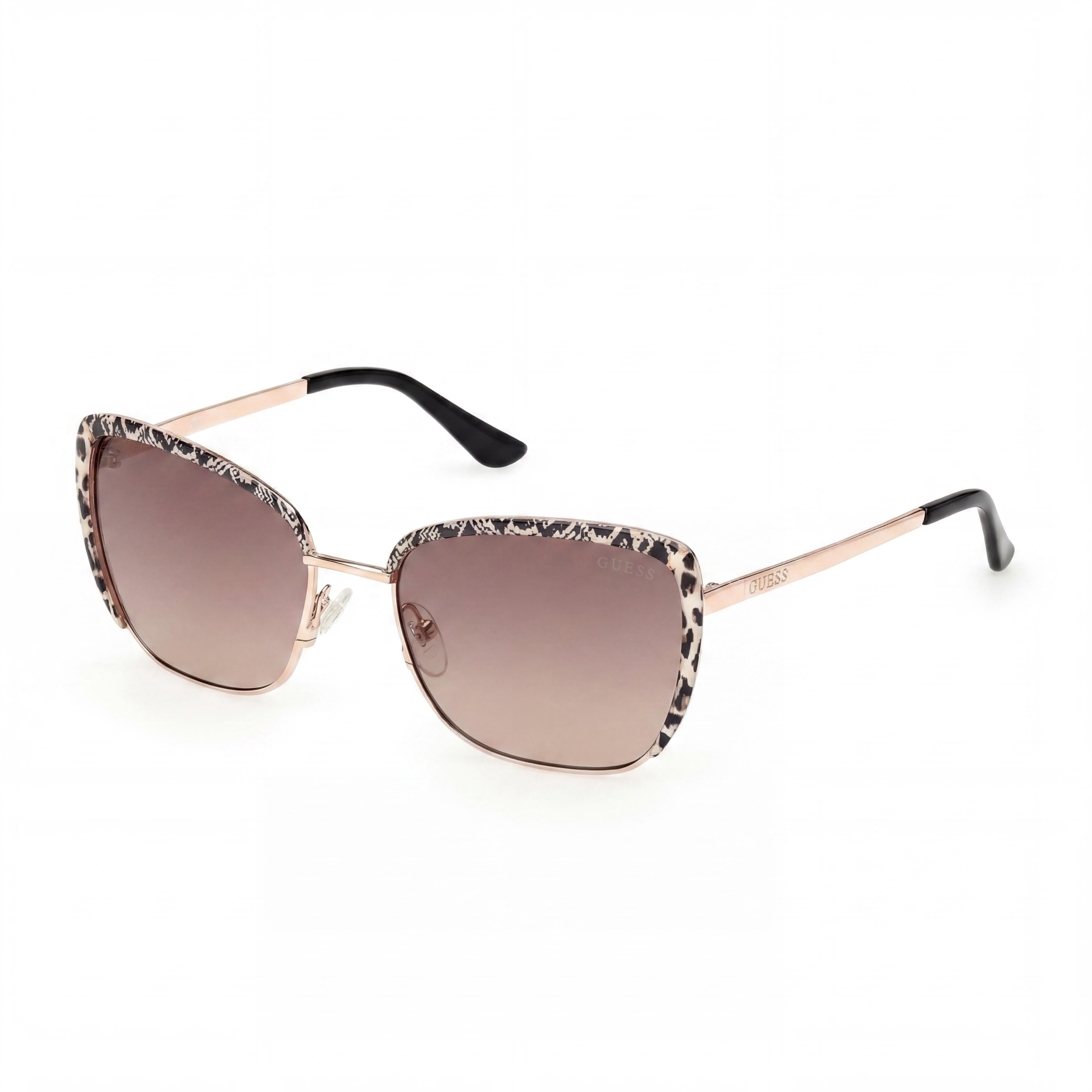 GUESS GU00218 Casual Unisex Shiny Rose Gold Metal Non-Polarized Sunglasses 57mm, Photo 1