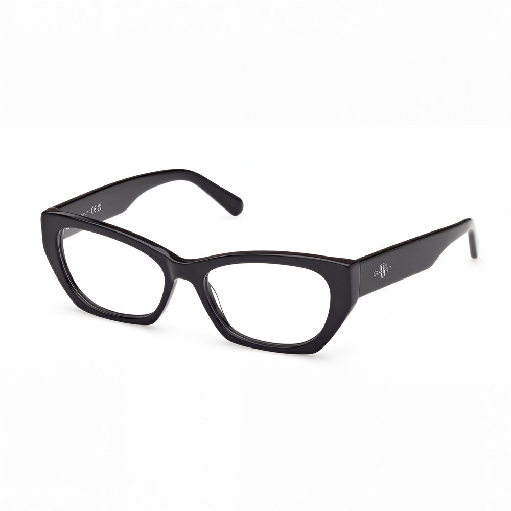 Gafas GANT para mujer Ga50047, montura de plástico negro brillante con lentes de policarbonato, tamaño 54 mm
