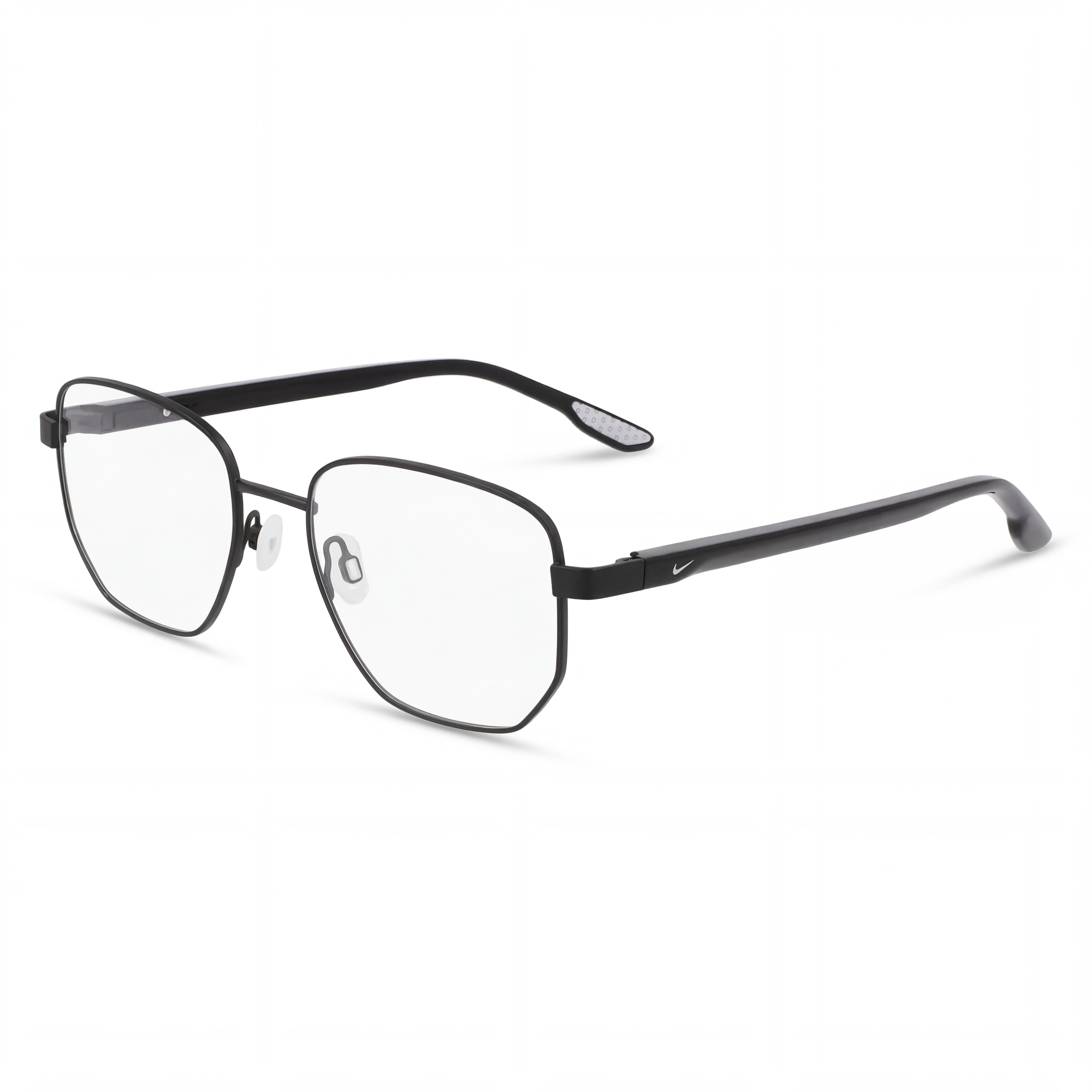 Nike 8400 Geometric Full-Rim Metal Optical Eyeglasses for Men and Women Matte Black Frame 51mm, Photo 1