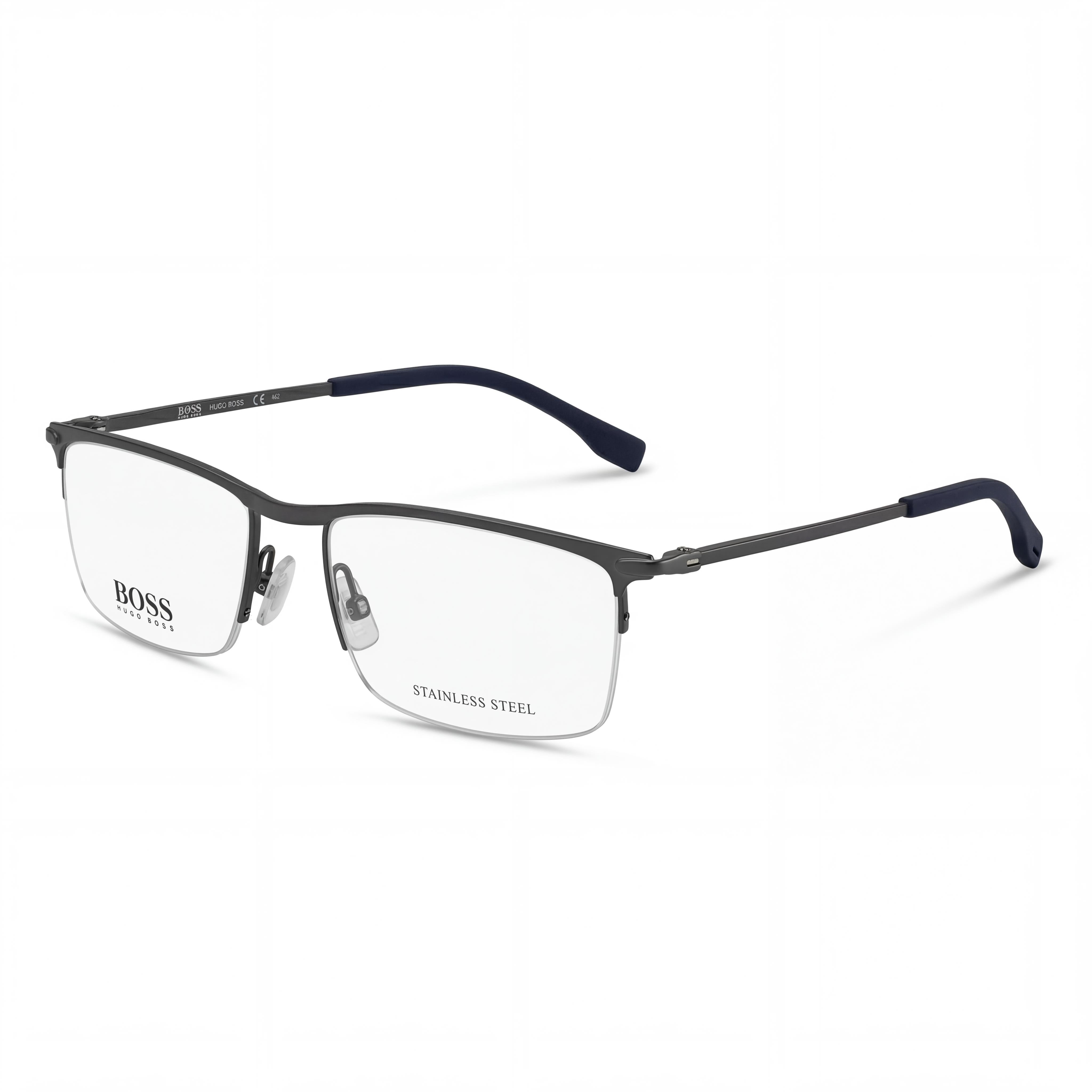 Gafas Hugo Boss para Hombre Boss 0940 Rectangulares de aleación de Acero de Goma Gris No Graduadas 55, Photo 1