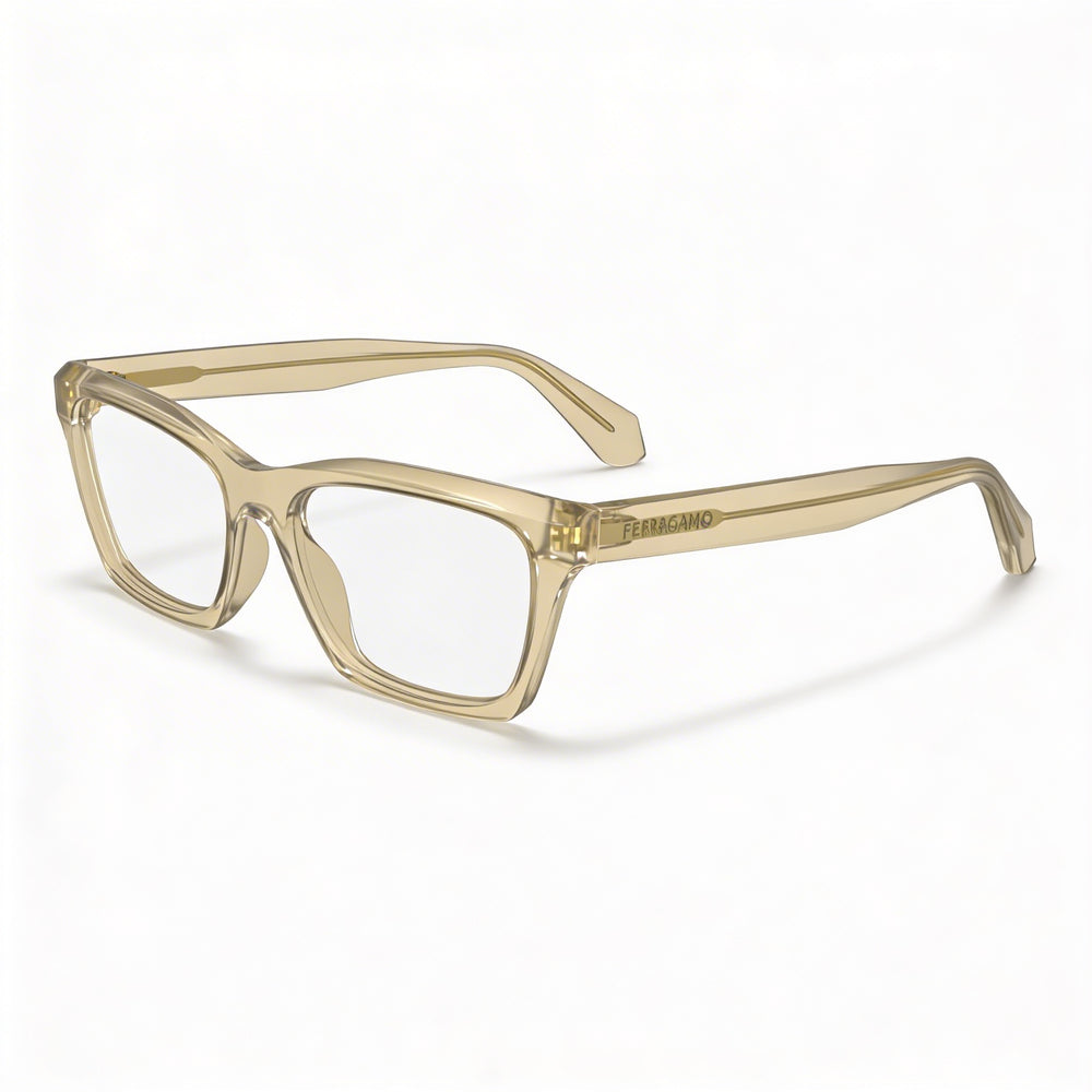 Salvatore Ferragamo SF2986 Transparent Beige Acetate Unisex Eyeglasses 53mm