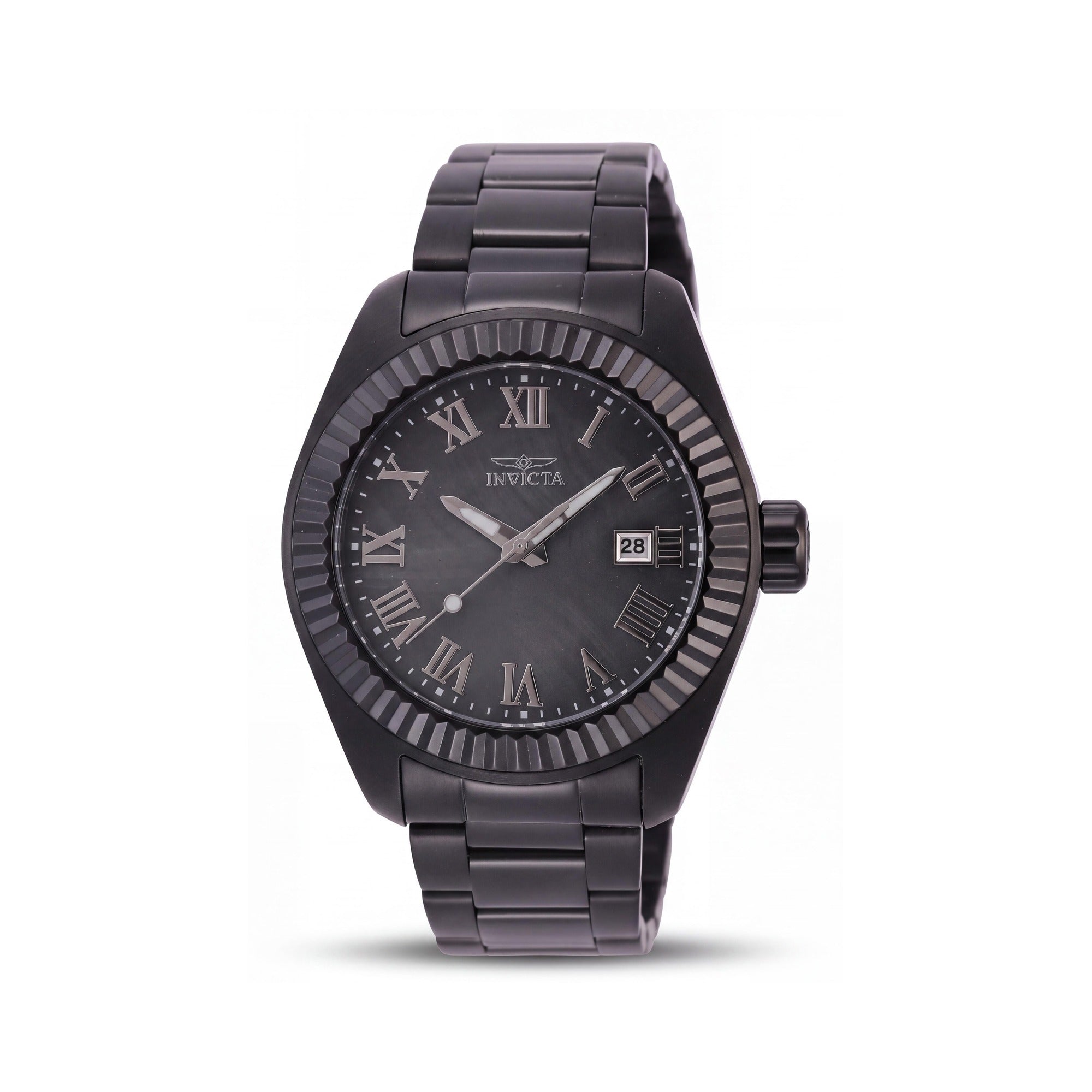 Invicta Angel 44277 Reloj de cuarzo para mujer con pulsera de acero inoxidable, esfera negra, caja de 40 mm, 10 ATM, Photo 1