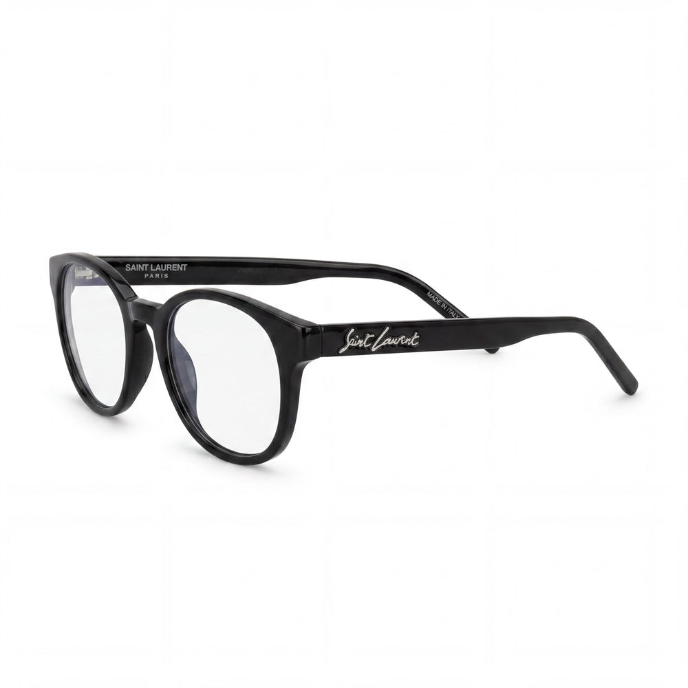 Saint Laurent SL 399 Round/Oval Unisex Eyeglasses, Black Transparent Plastic Frame, Transparent Lens, 53mm