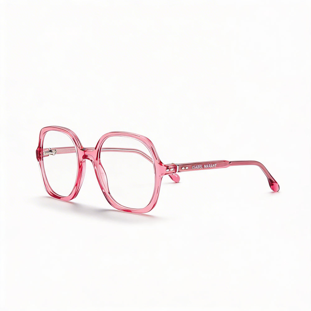 Isabel Marant Feminine Women's Transparent Pink Acetate Frame Sunglasses with Pink Polycarbonate Lenses, 54mm